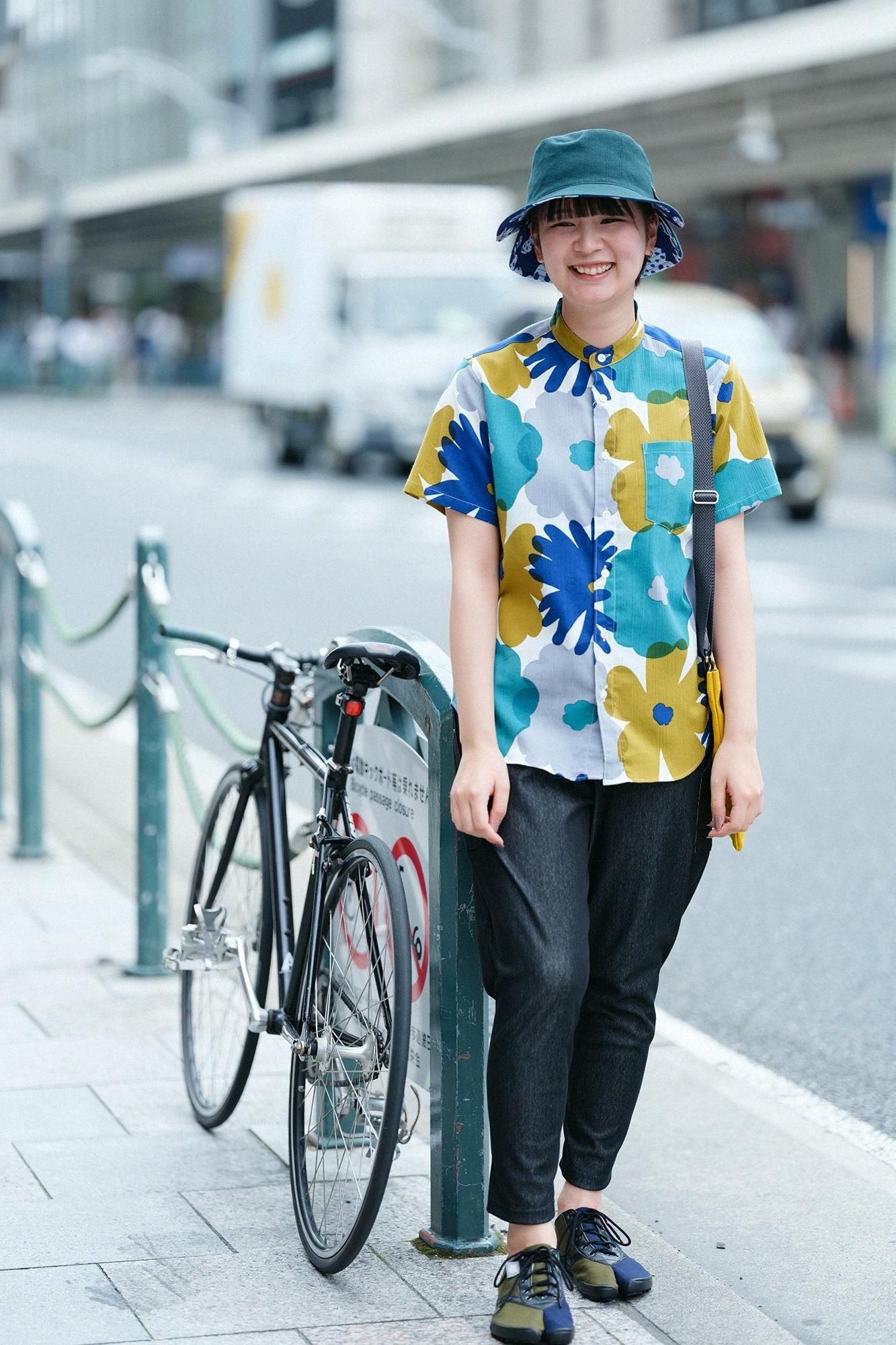 高島縮棉 20/20雙面用BIKE 帽子/綻放