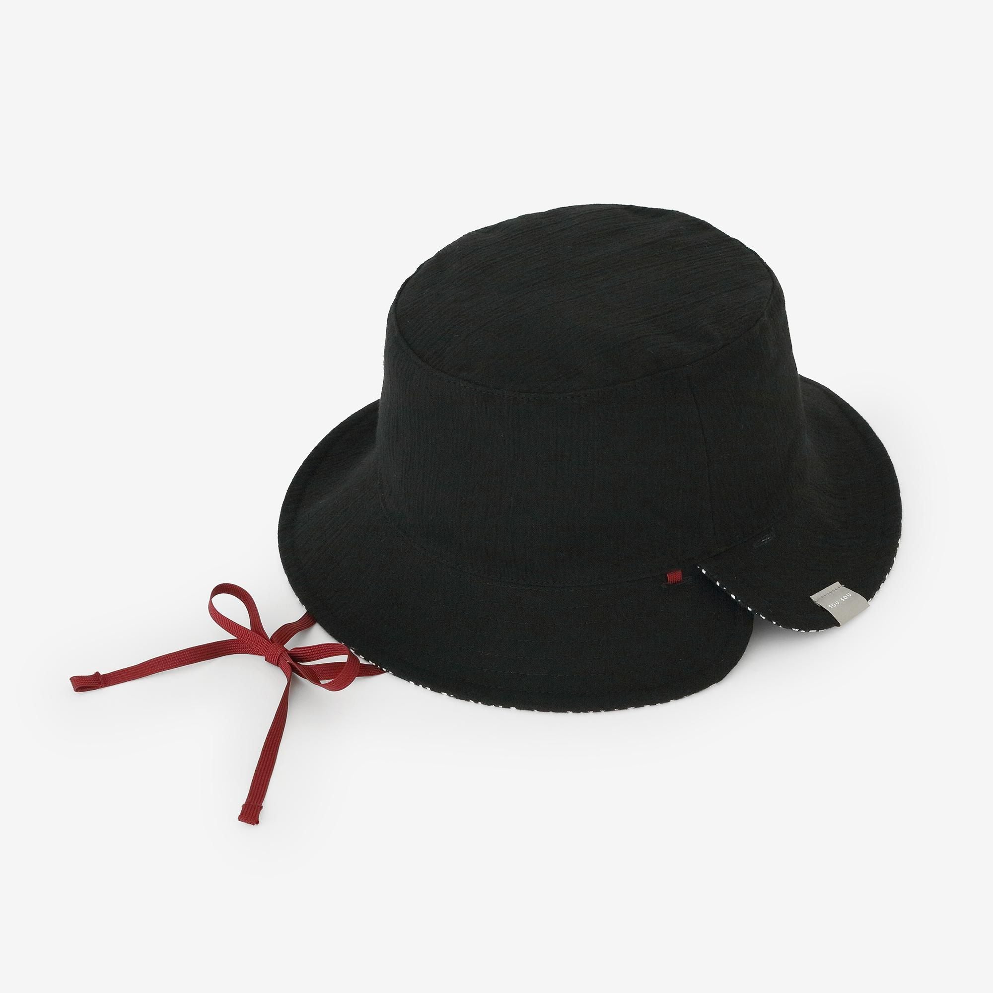 Chizimi Cotton 20/20 Reversible BIKE HAT / Lines and Dots Ink Black