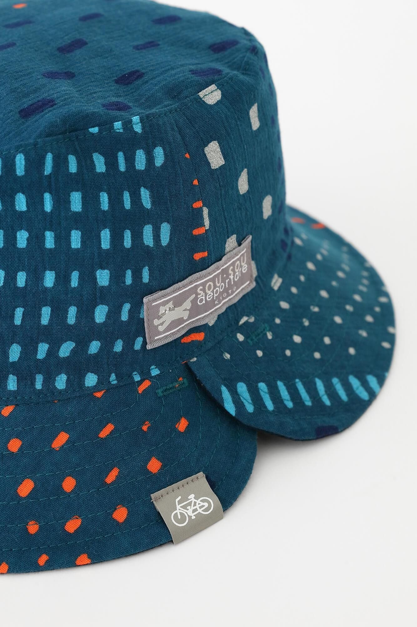 高島縮棉 20/20雙面用BIKE 帽子/冰雹條紋