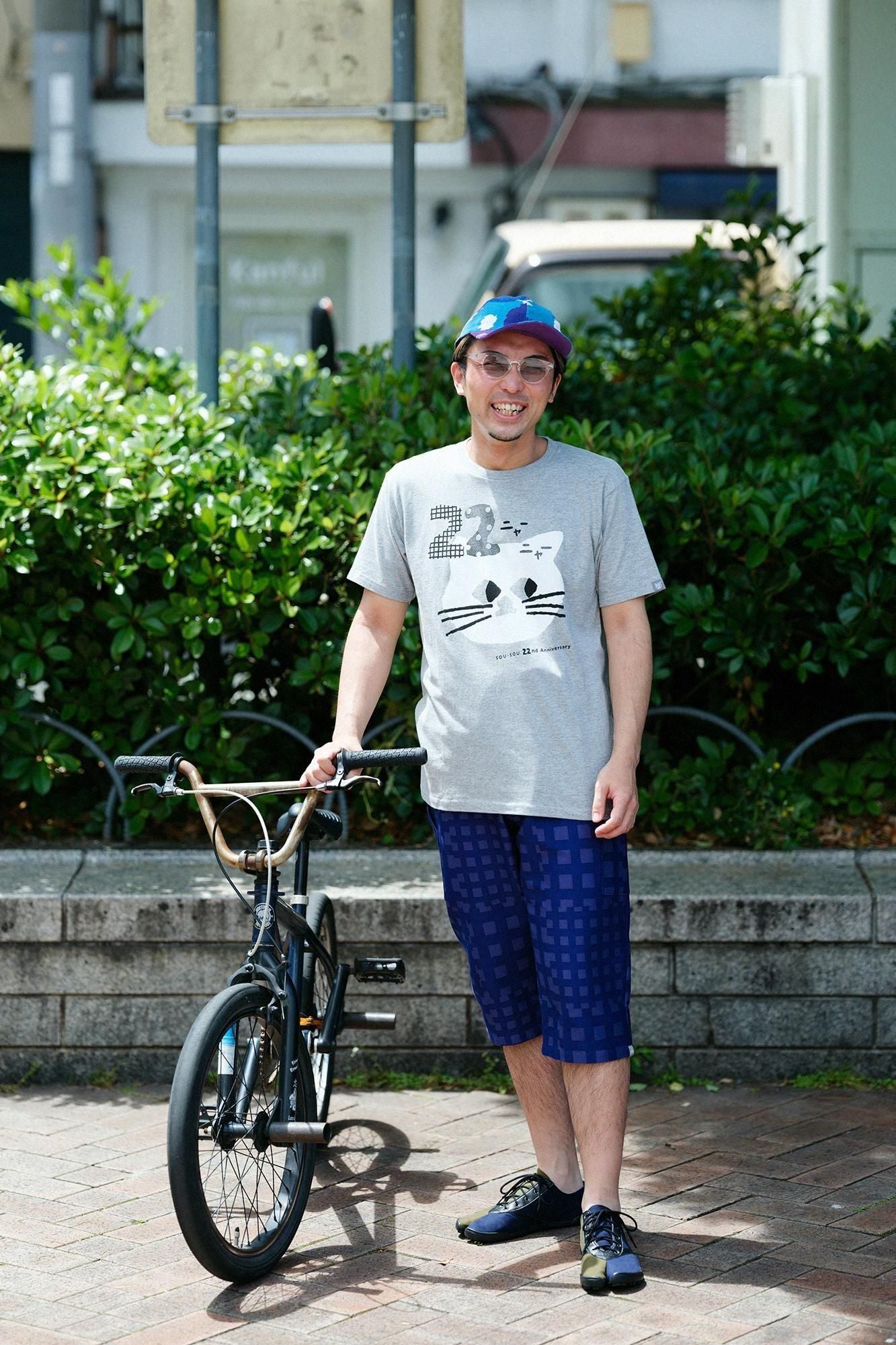 高島縮棉 20/20雙面用鴨舌帽/盛開