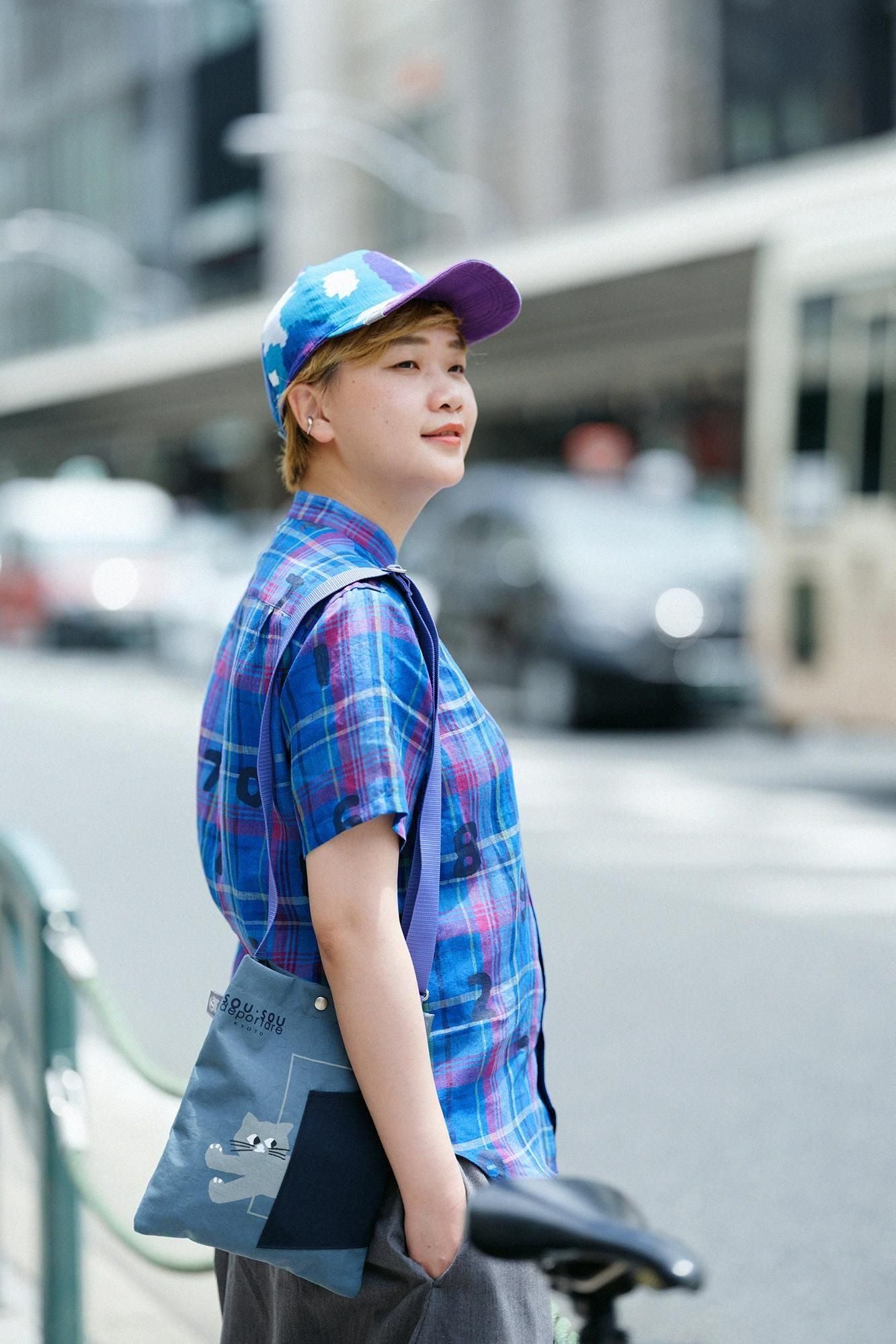 高島縮棉 20/20雙面用鴨舌帽/盛開