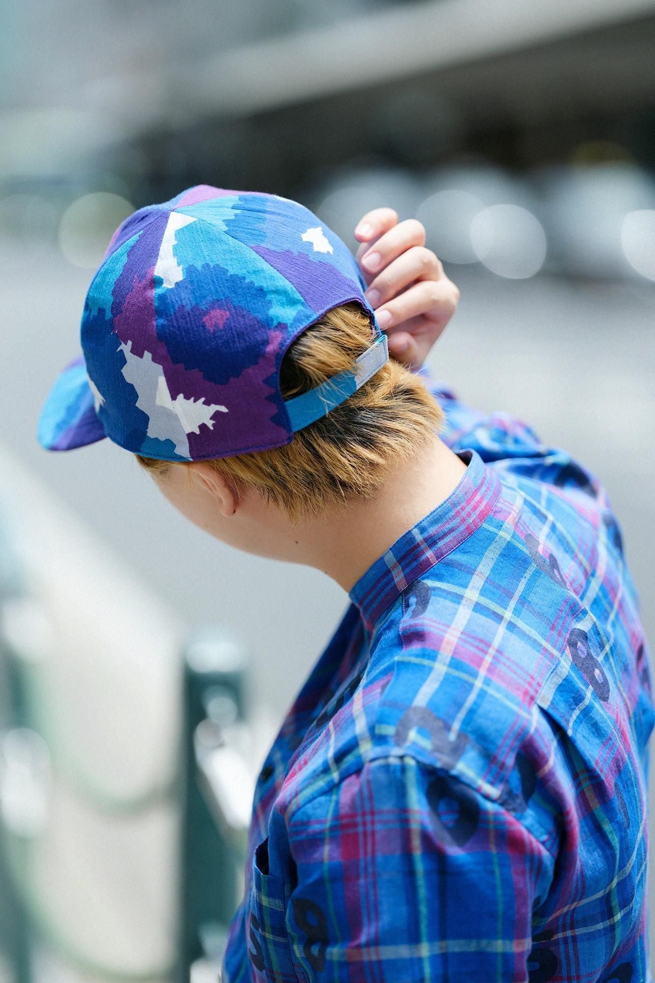 高島縮棉 20/20雙面用鴨舌帽/盛開