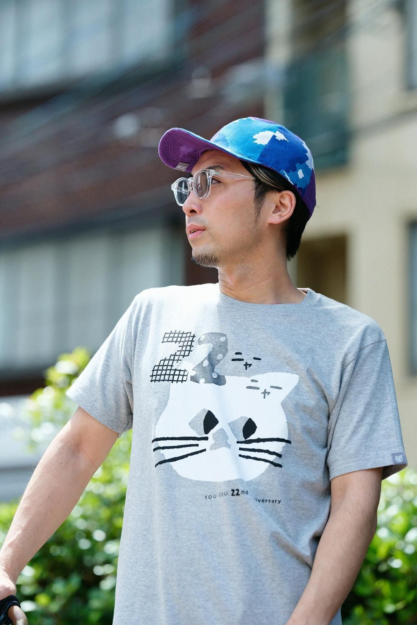 高島縮棉 20/20雙面用鴨舌帽/盛開