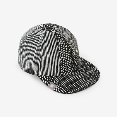 高島縮 20/20 リバーシブル キャップ／間がさね  墨黒に苔（すみくろにこけ）