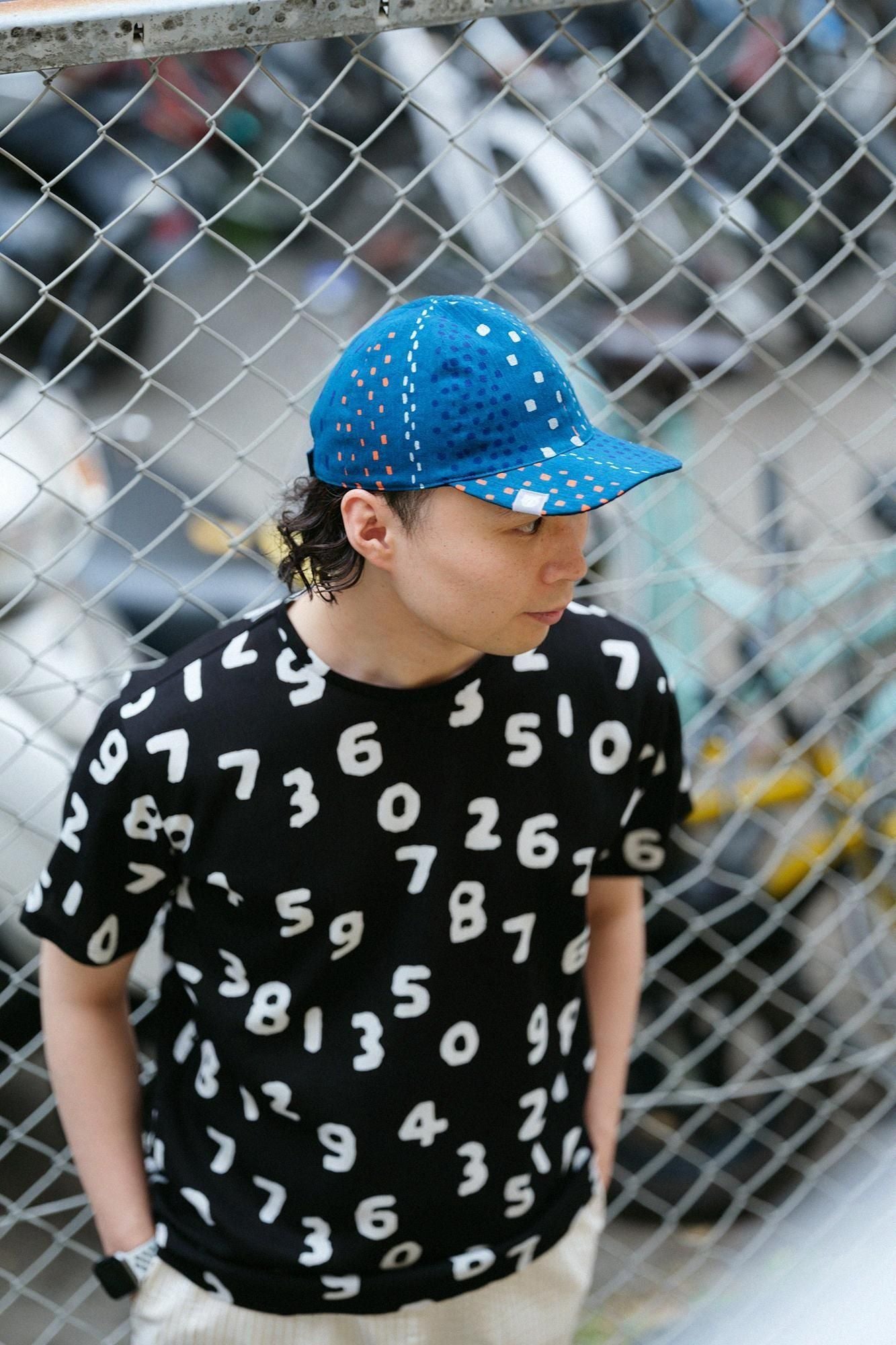 高島縮棉 20/20雙面用鴨舌帽/冰雹條紋