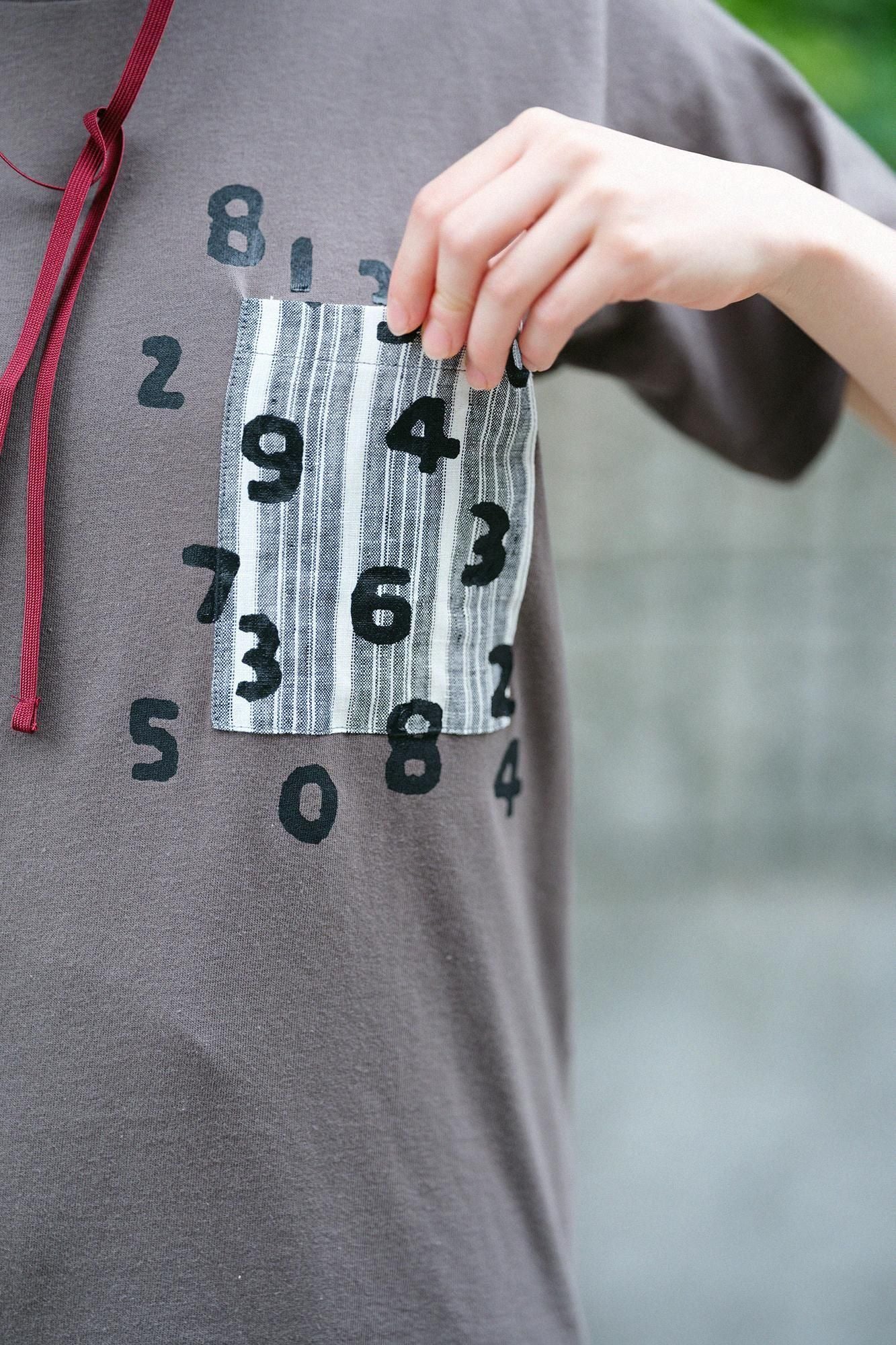 短袖口袋T恤[5.0] /木炭X SO-SU-U Kon（Kon）2