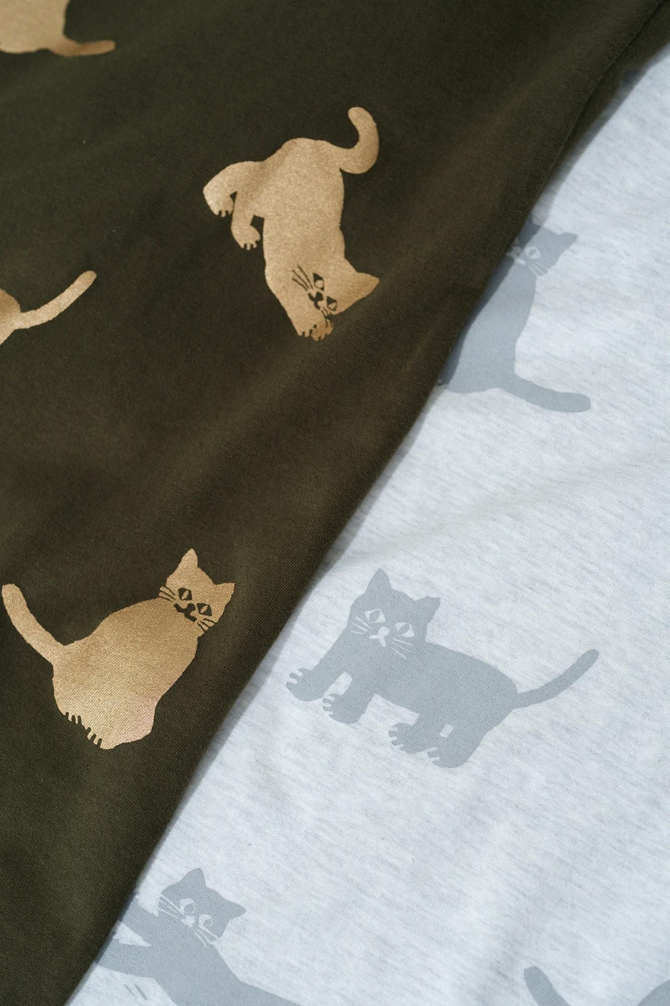 貓咪短袖T-shirt [5.0] /軍綠色