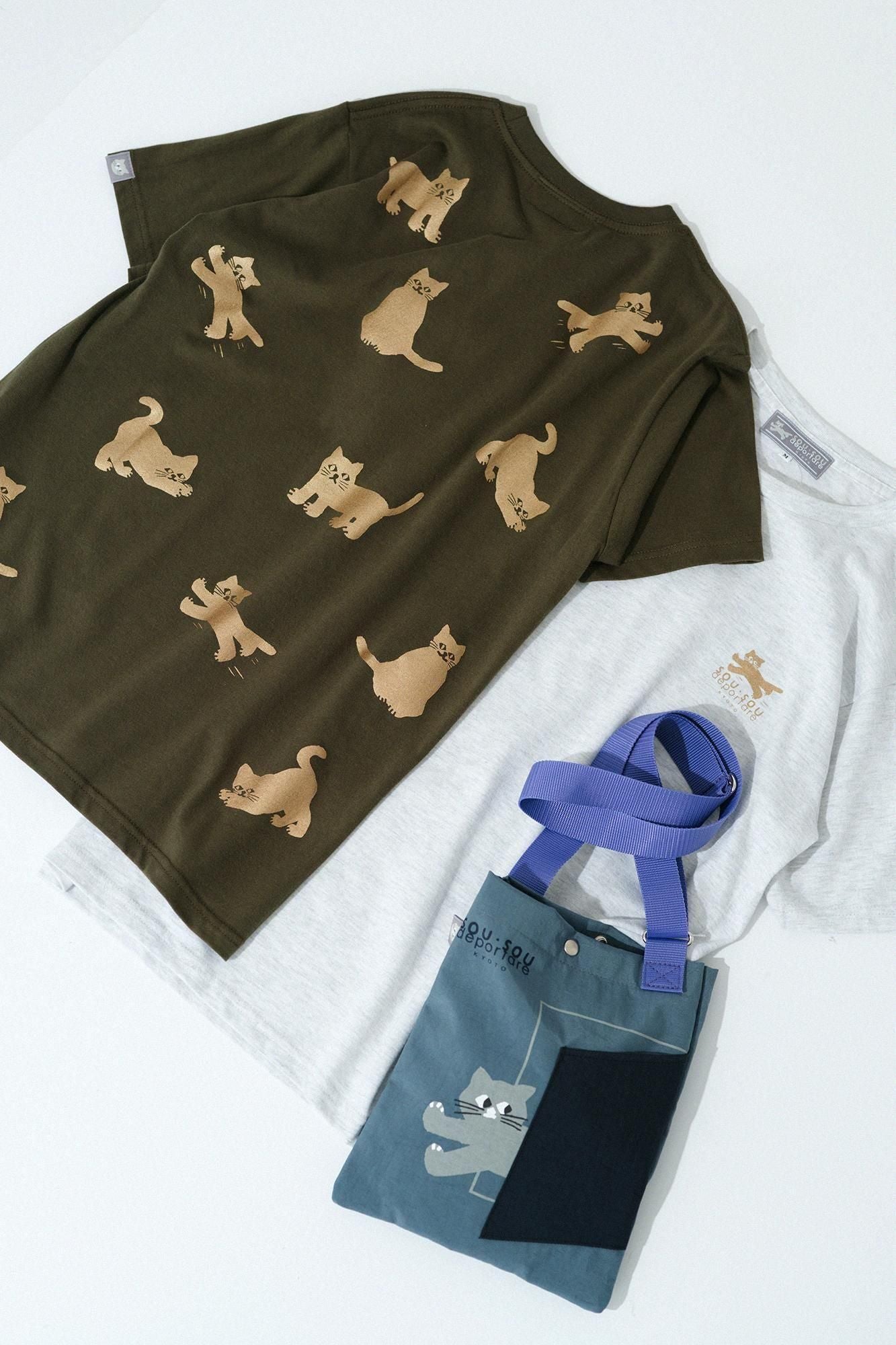 ねこ 半袖Tシャツ[5.0]／アイボリー