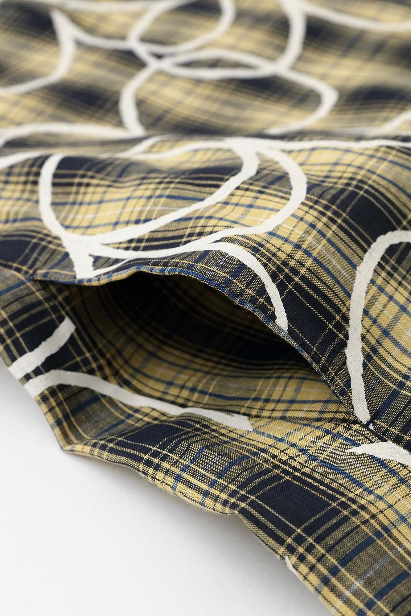 亞麻格子BIKE 連身裙/四葉草