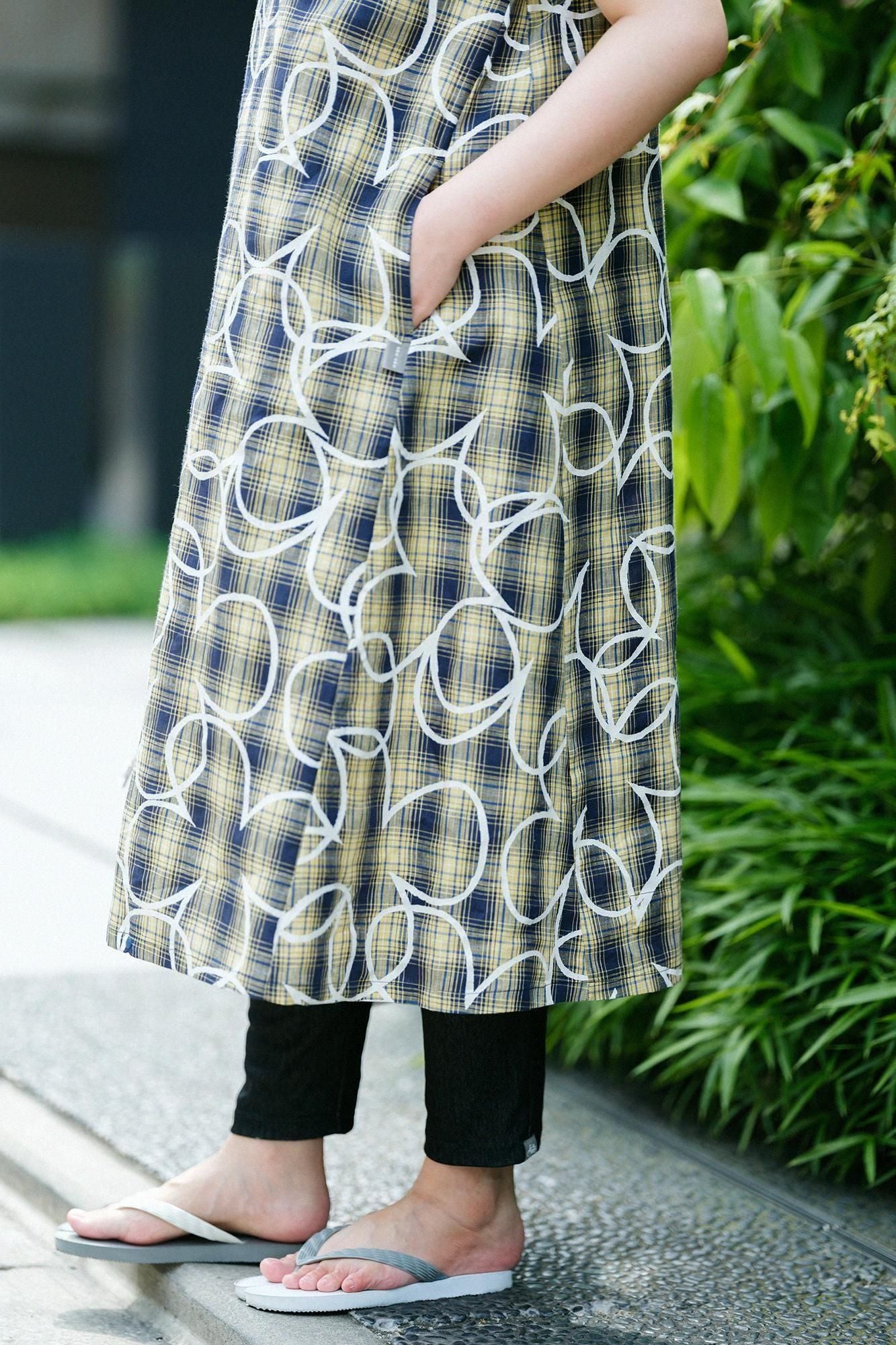 リネンチェック BIKEワンピース／しあわせ