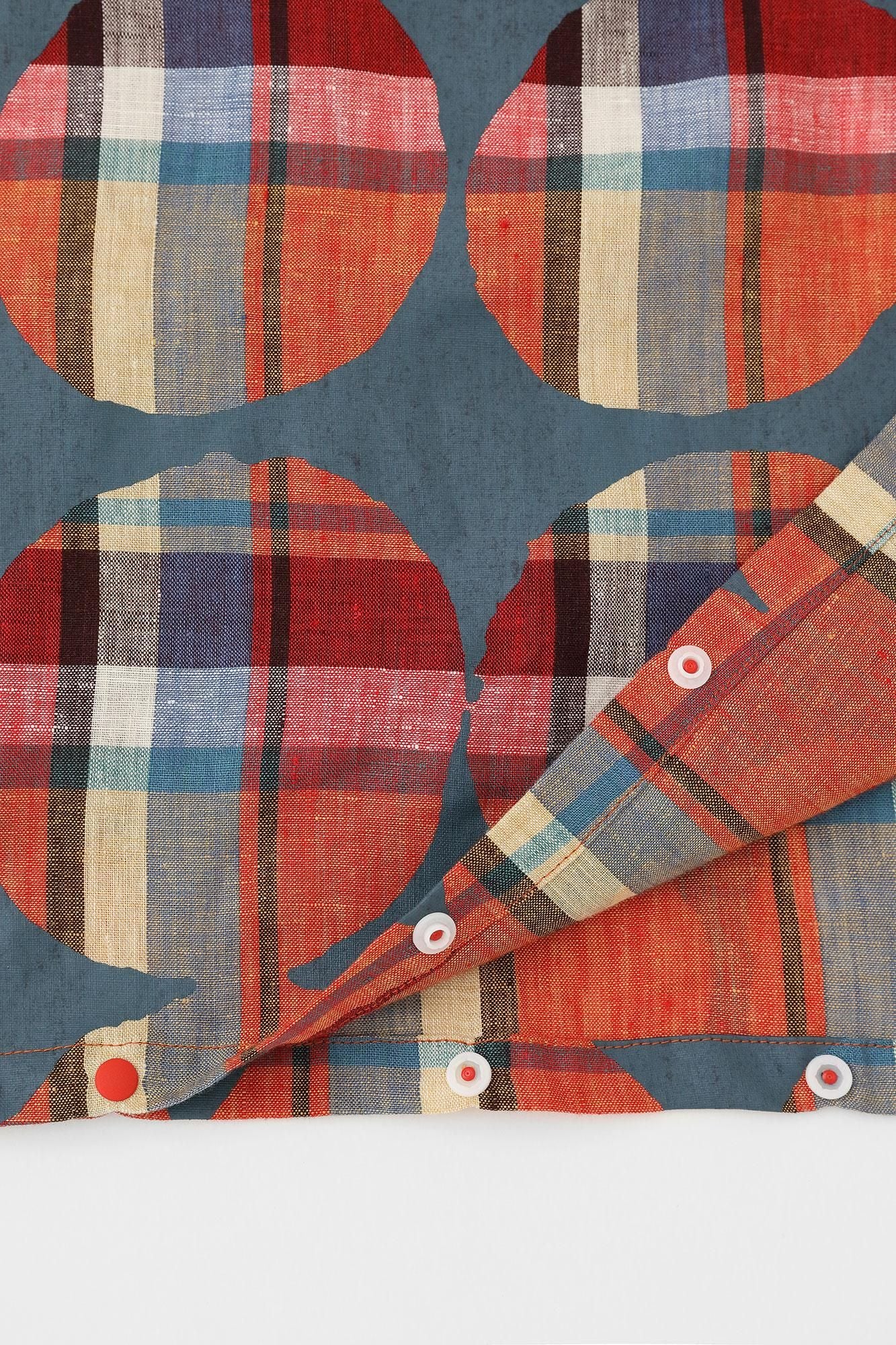 亞麻格子BIKE 連身裙/彈珠