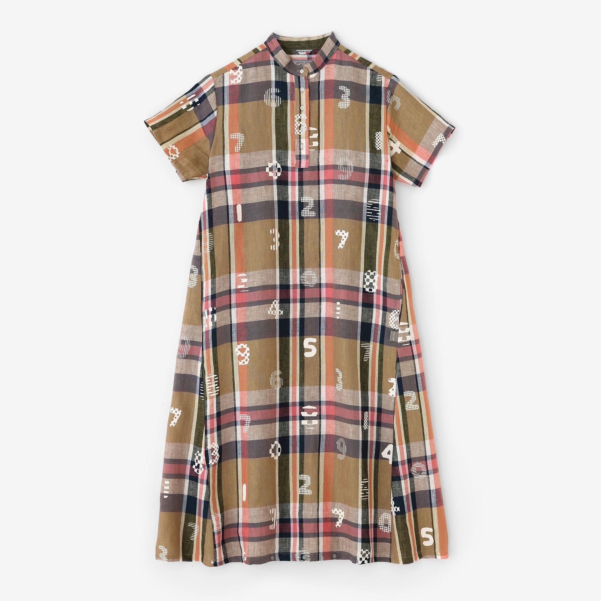 Robe de vélo à chéquage en lin / sou ・ sou kyoto