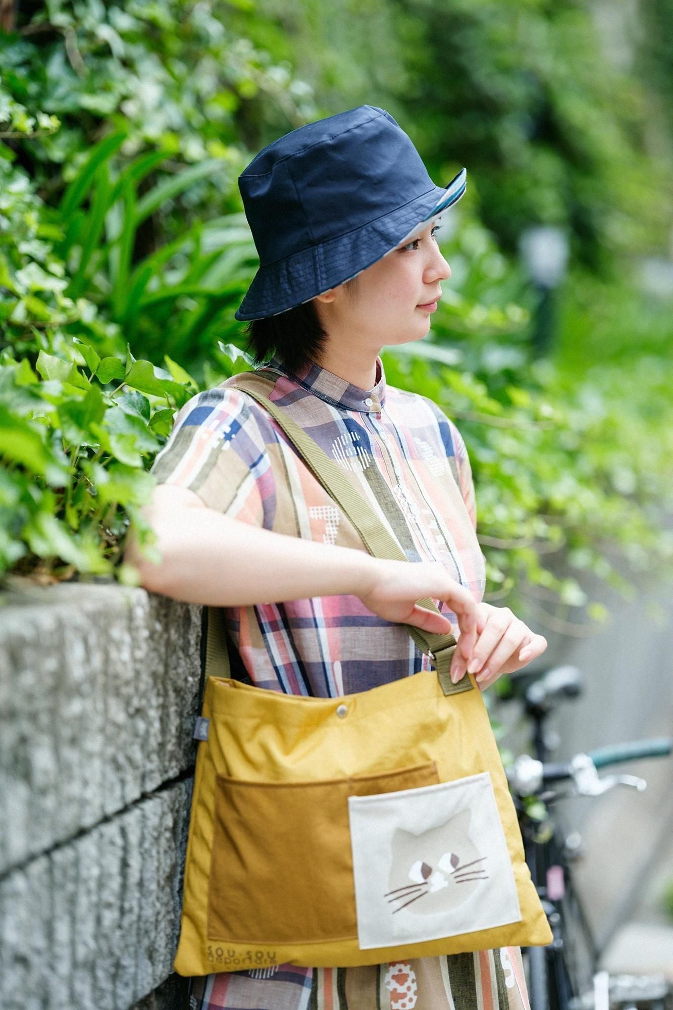 Linen Check BIKE One-piece Dress / SOU・SOU Kyoto