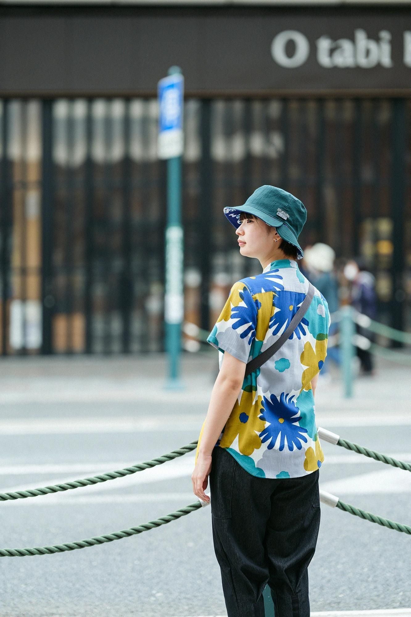 takashima chiku 20/20支架领子短袖衬衫/oorekoridori