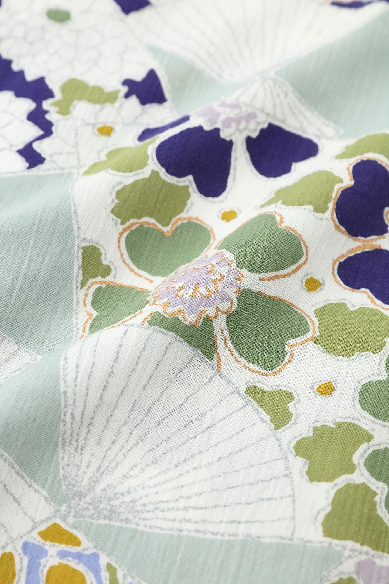 [仅在线] Takashima Sei 20/20支架套圈短袖衬衫/风扇（ougi）chigusa nezu