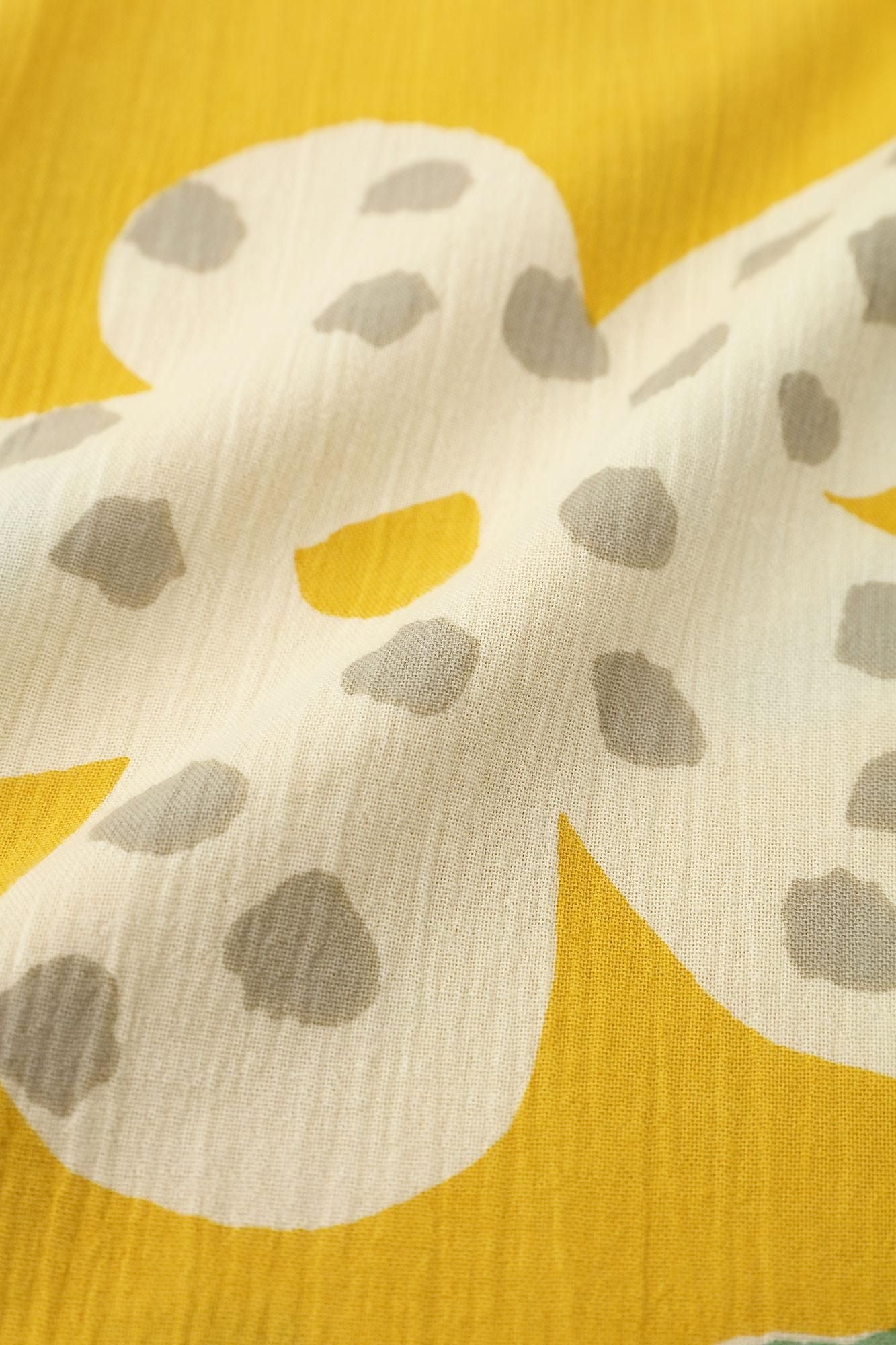 高島縮棉 20/20立領短袖襯衫/綻放