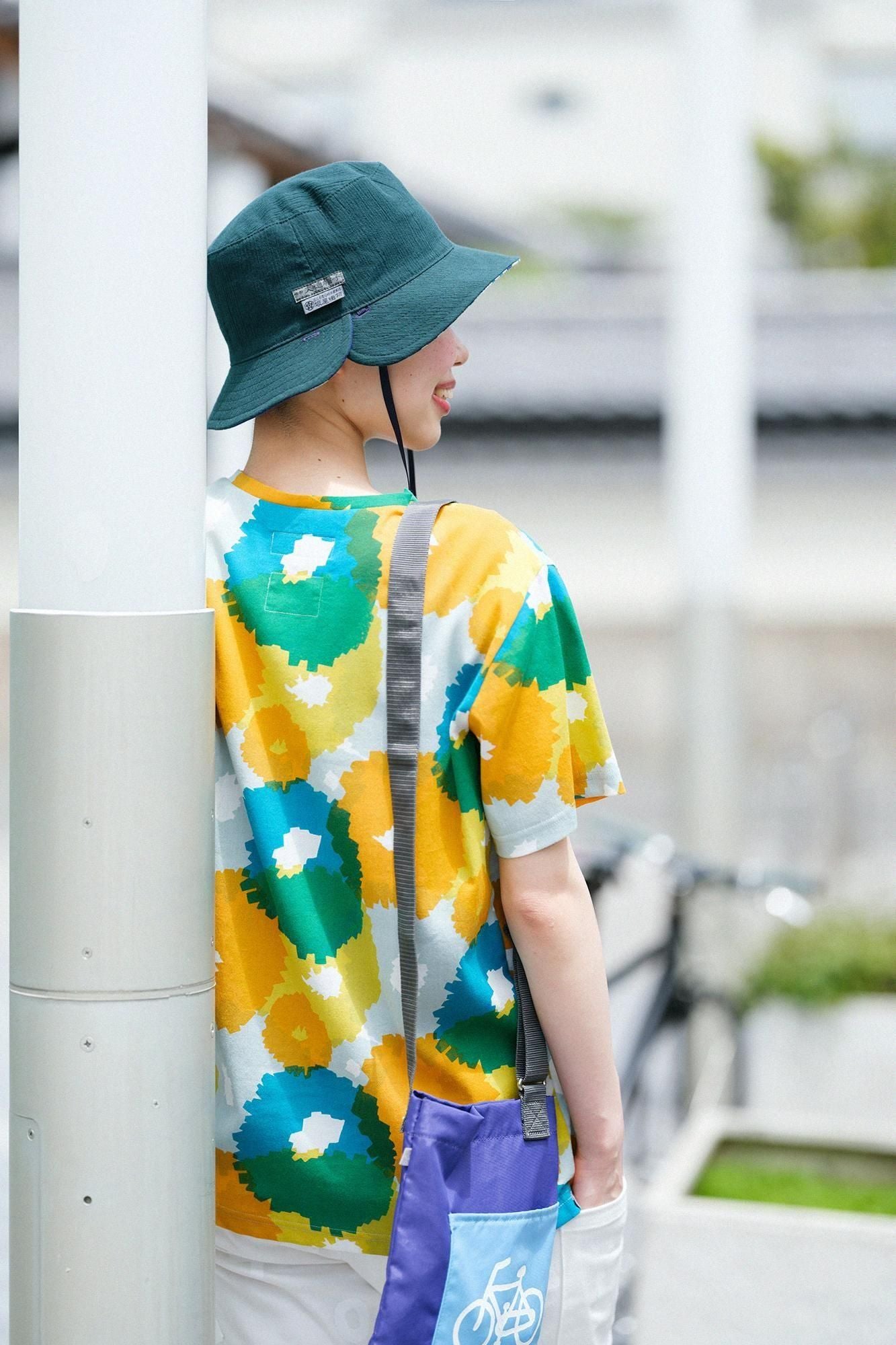 高島縮棉 40/40短袖T-shirt /盛開