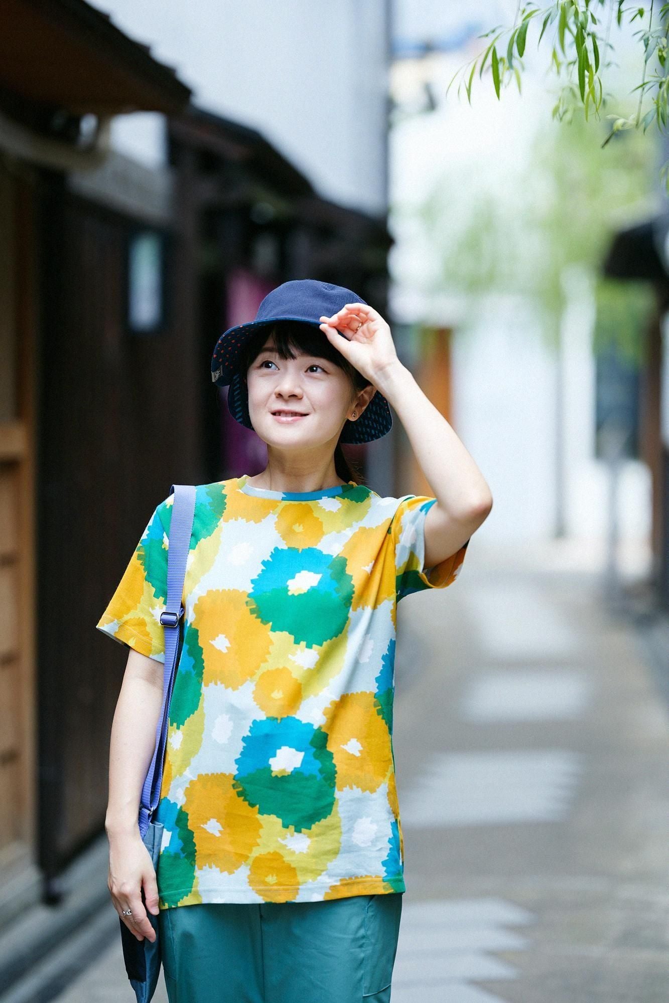 高島縮棉 40/40短袖T-shirt /盛開