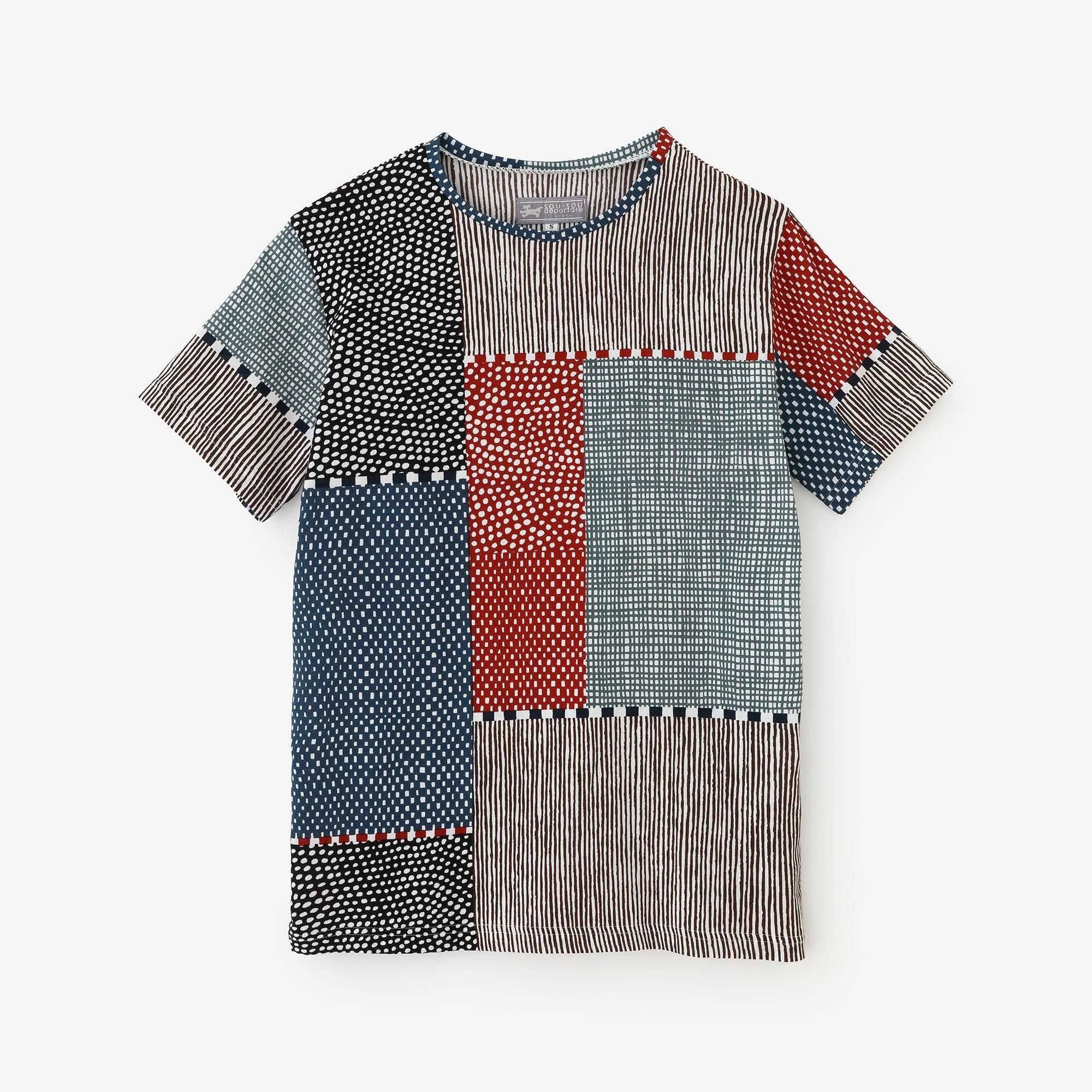 高島縮 40/40 半袖Tシャツ／天目（てんもく）