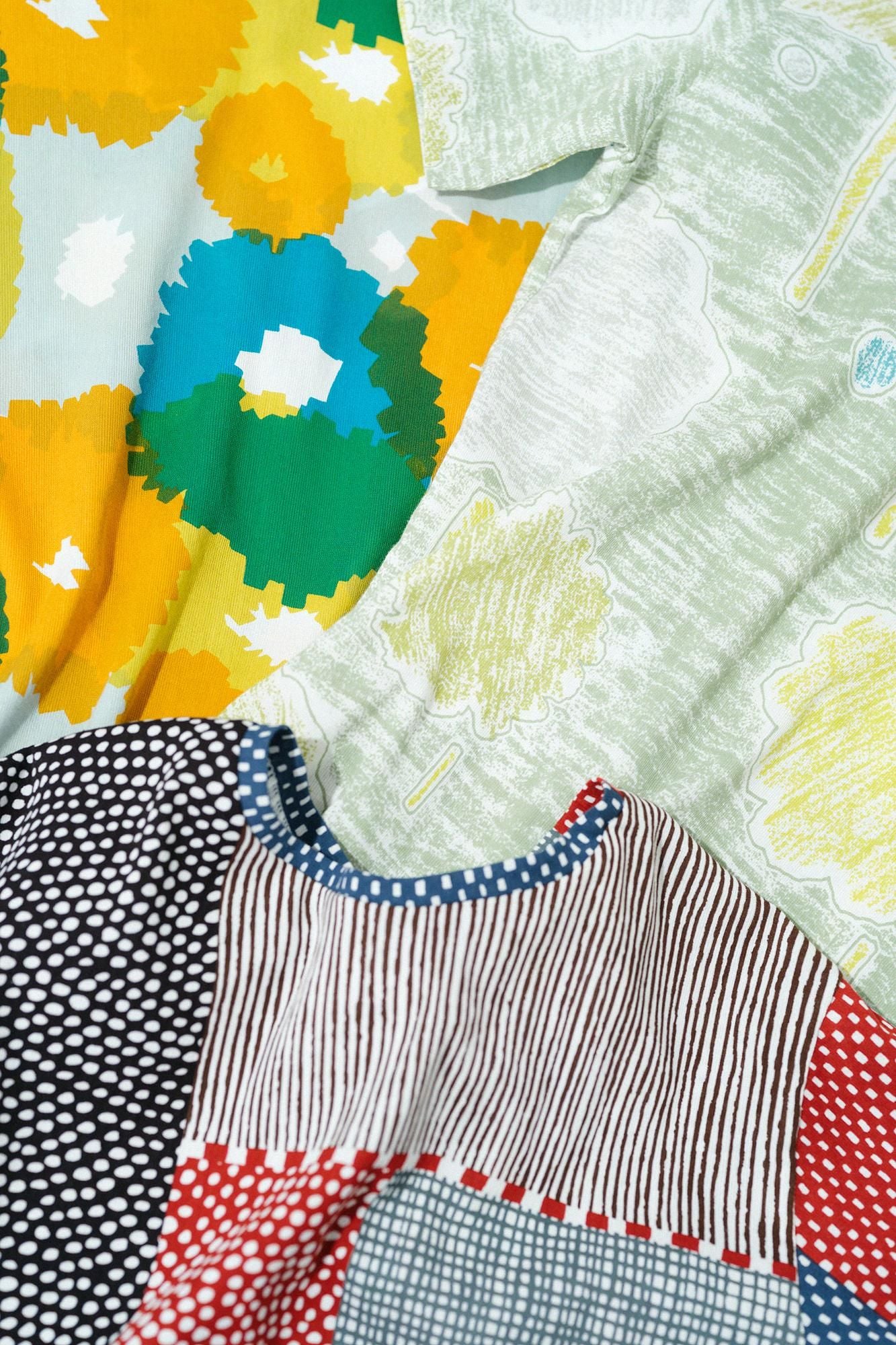 高島縮棉 40/40短袖T-shirt /點線桂