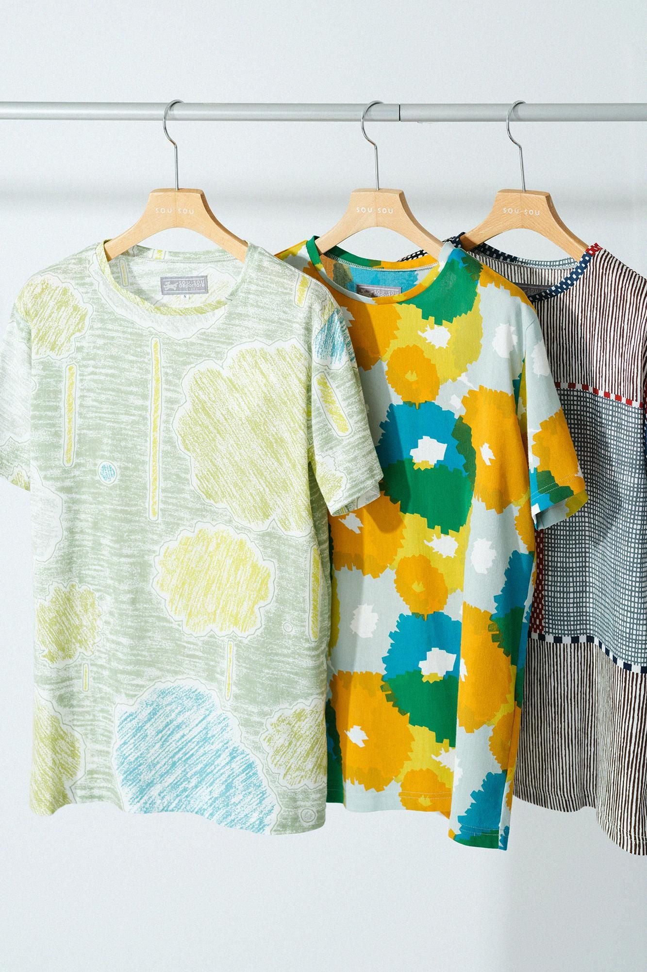 高島縮 40/40 半袖Tシャツ／間がさね 桂（かつら）