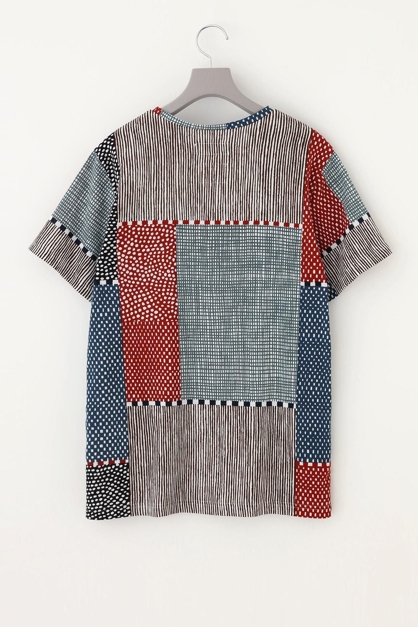 高島縮棉 40/40短袖T-shirt /點線桂