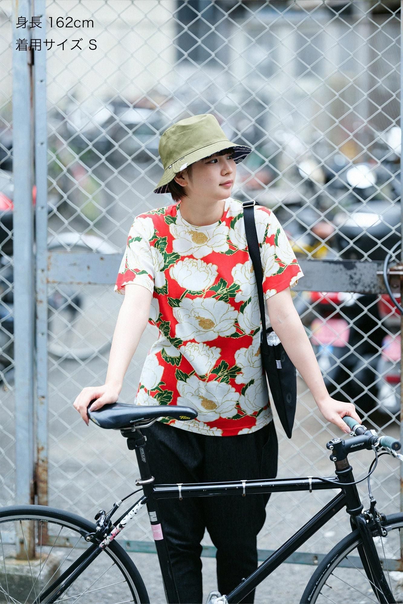 Takashima chiku 40/40短袖T恤/牡丹花（botan hanasaku）