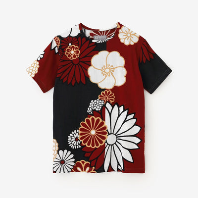 Chizimi Cotton 40/40 Short Sleeve T-shirt / Gold Damask