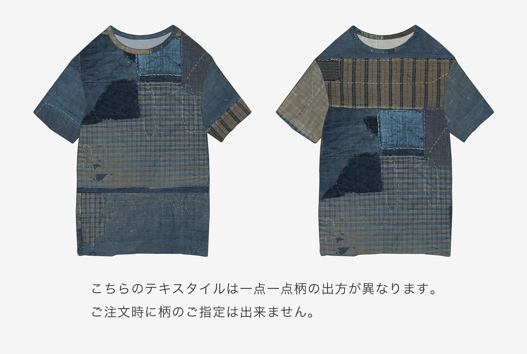高島縮棉 40/40短袖T-shirt ／ BORO IJ