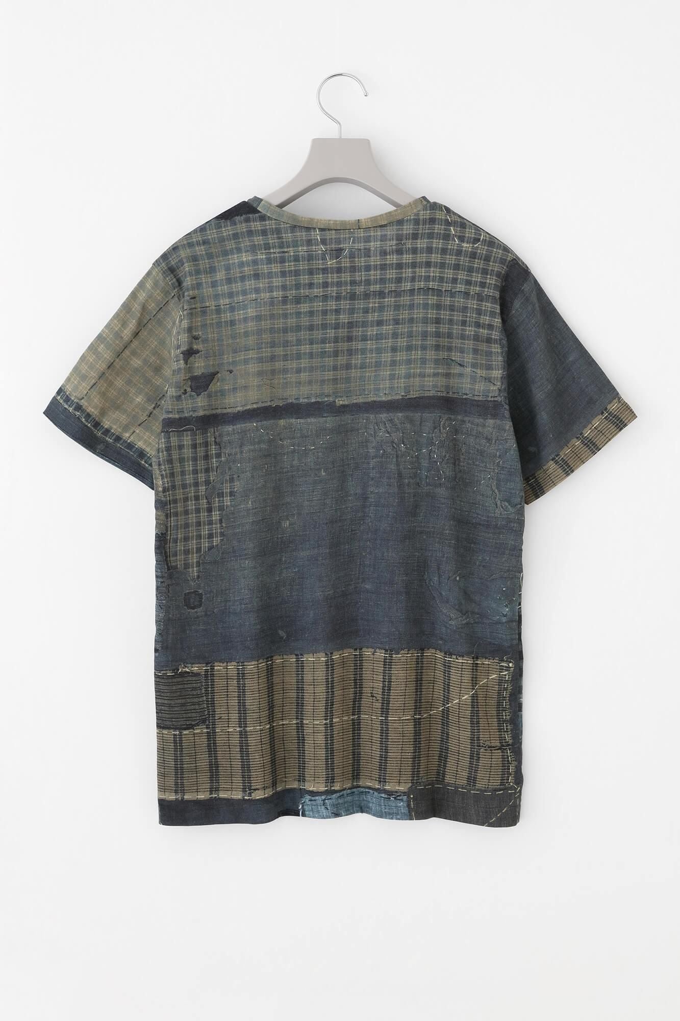 高島縮棉 40/40短袖T-shirt ／ BORO IJ