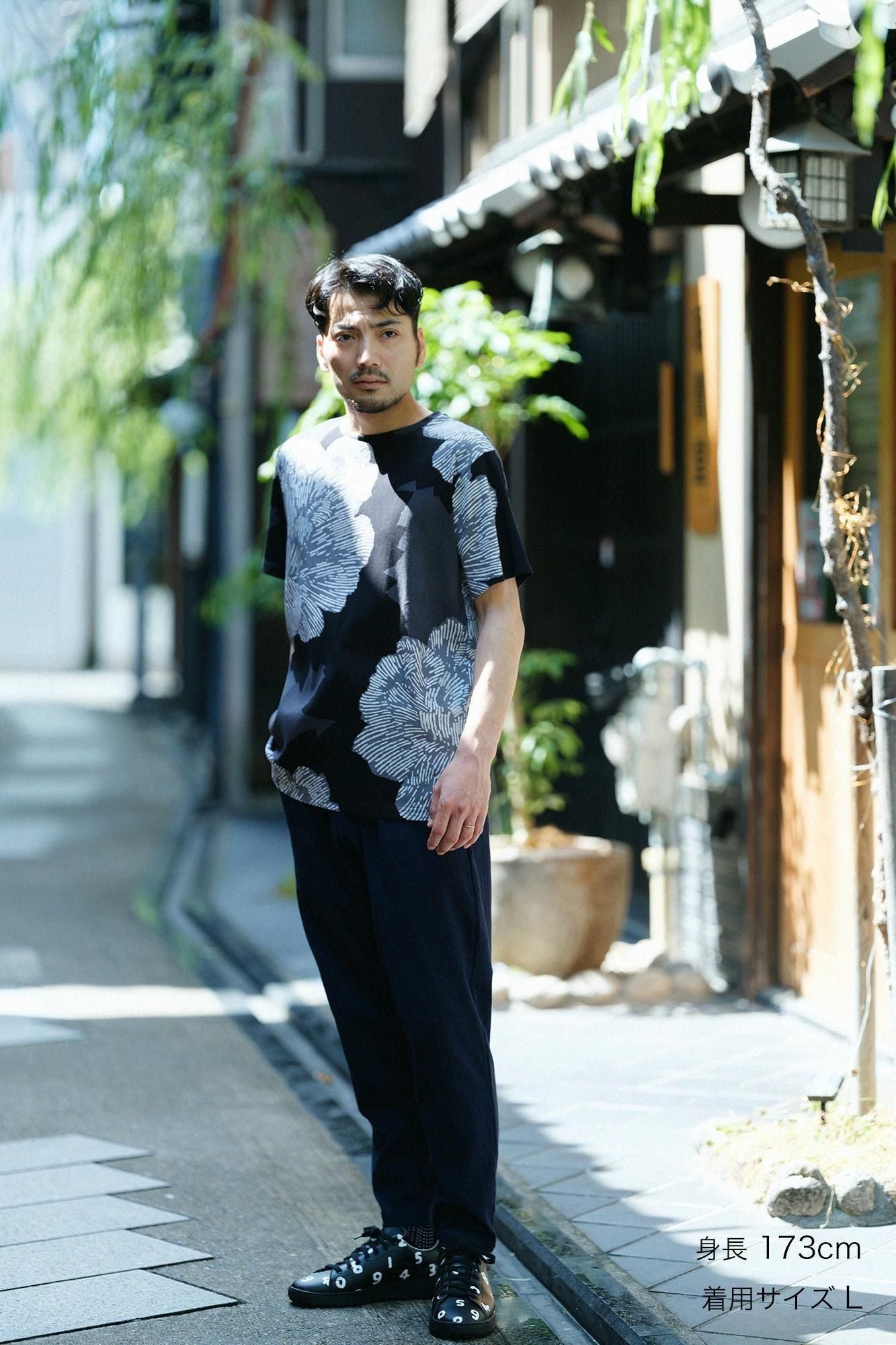 高島縮棉 40/40短袖T-shirt／芍薬