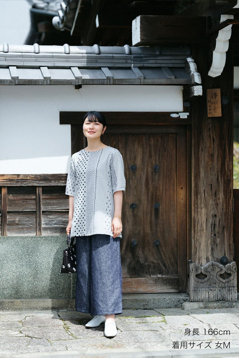 高島縮 20/20 六分袖チュニック