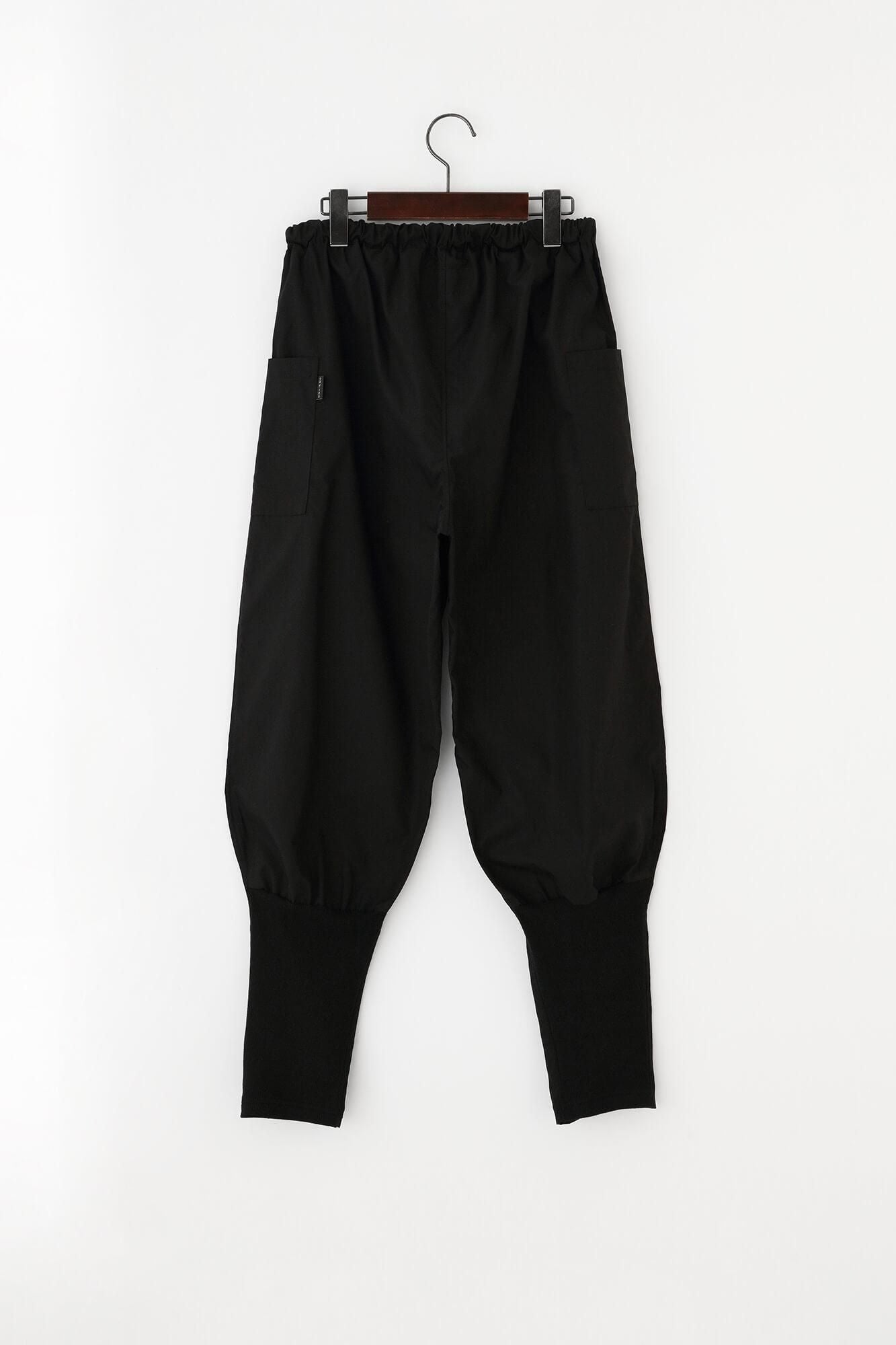 Long Staple Cotton Typewriter Cloth Harem Pants / Black