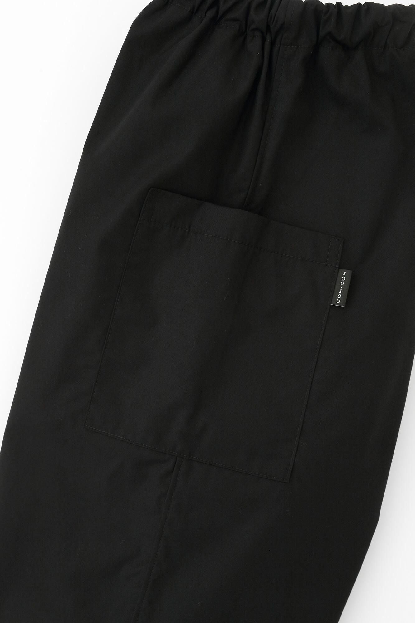 Long Staple Cotton Typewriter Cloth Harem Pants / Black