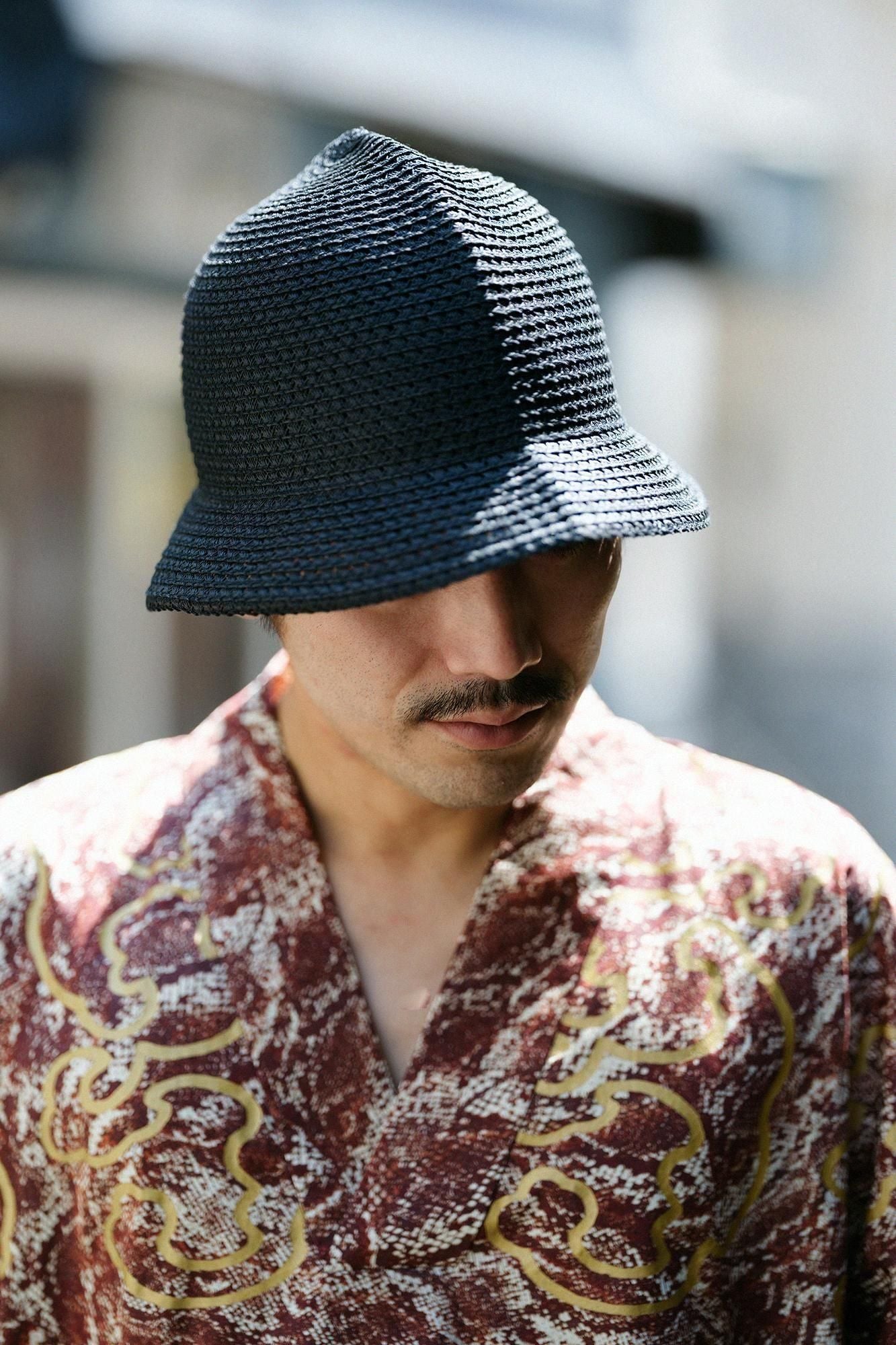 鑽石編織尾張笠/黑色