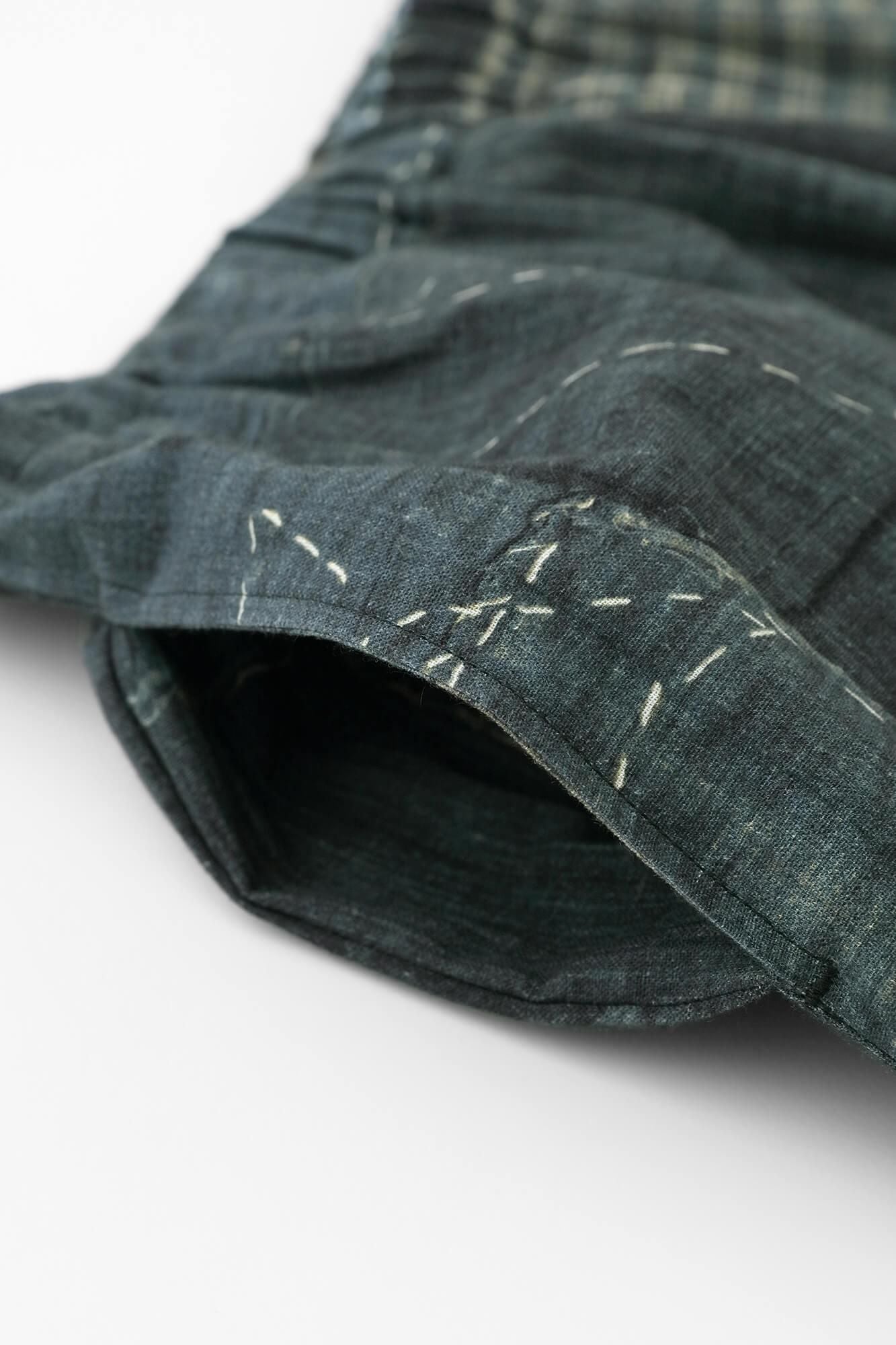 高島縮 20/20 作務衣（さむえ） 下／BORO IJ