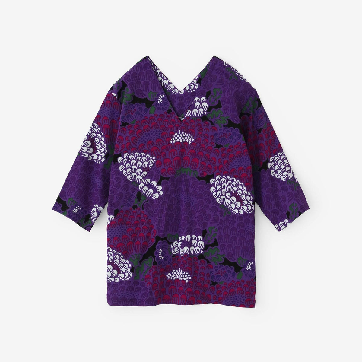 高島縮 40/40 抜衿ジバン 六分丈／けんらん 夜紫（やし）