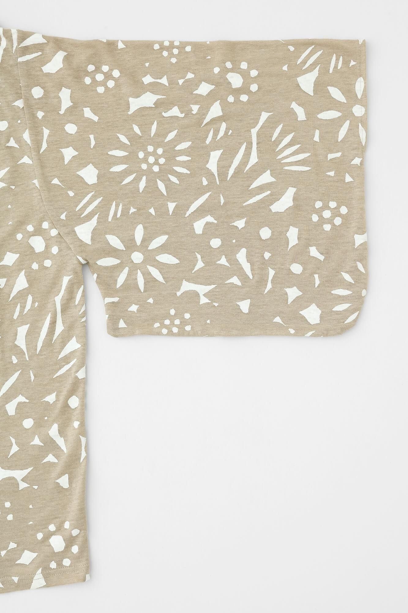 Cotton-linen Blend(Menasa) Knit(Ami) Kimono Sleeve Cardigan(childsignDesaya)/Paper Cutout（Paper Cutout） Beige（Nanamiro）