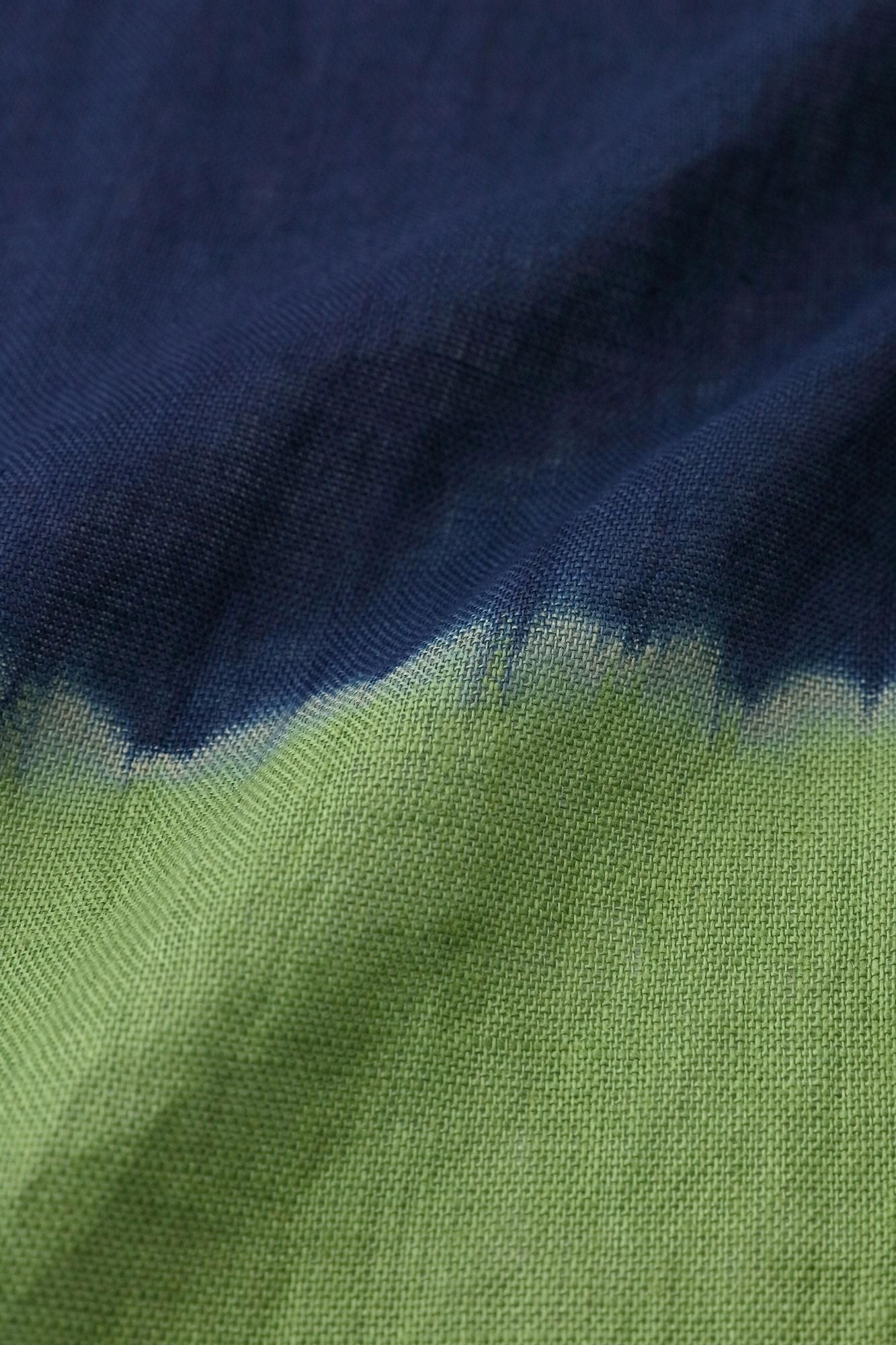 【官網限定】近清紮染 麻紗 梯形袖 短外套 單層／分層染深藍色×紅色