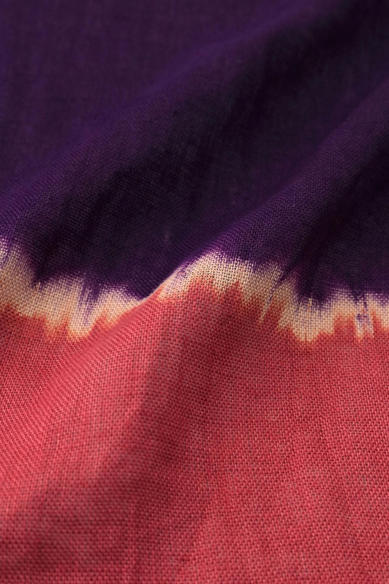 【官網限定】近清紮染 麻紗 梯形袖 短外套 單層／分層染 深紫色×紫紅色