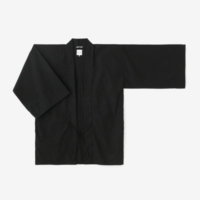 Typewriter Cloth Hanten Long-sleeved Jacket ShortHitoe/Black