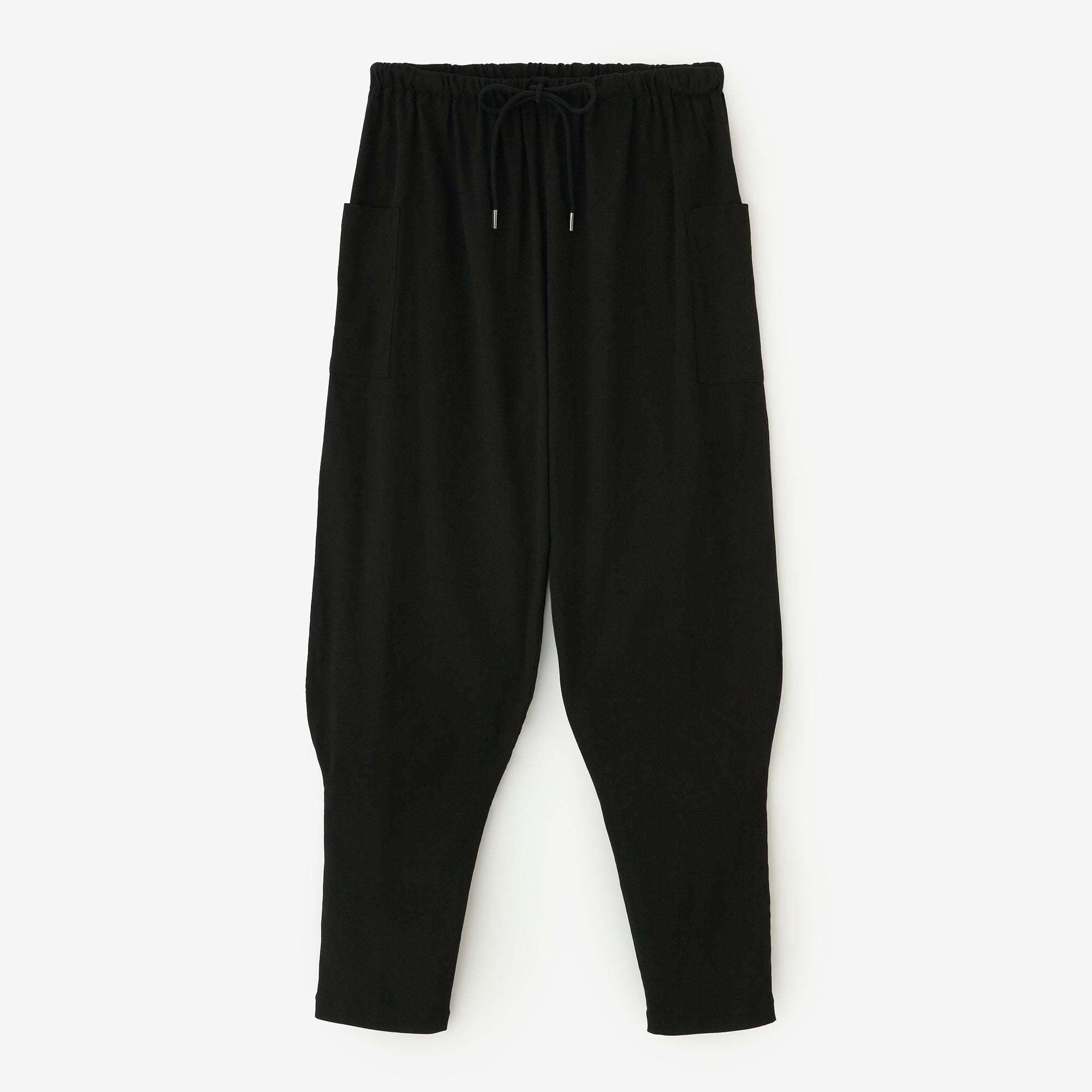 Sea Island Cotton Chizimi Cotton 20/20 Harem Pants / Black