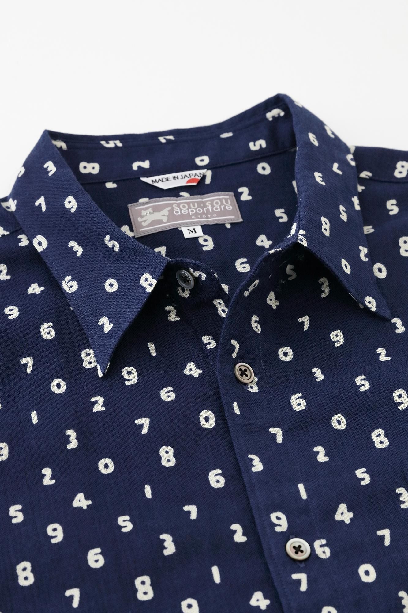 【官網限定】伊勢木棉文/短袖襯衫迷你SO-SU-U十數深藍色