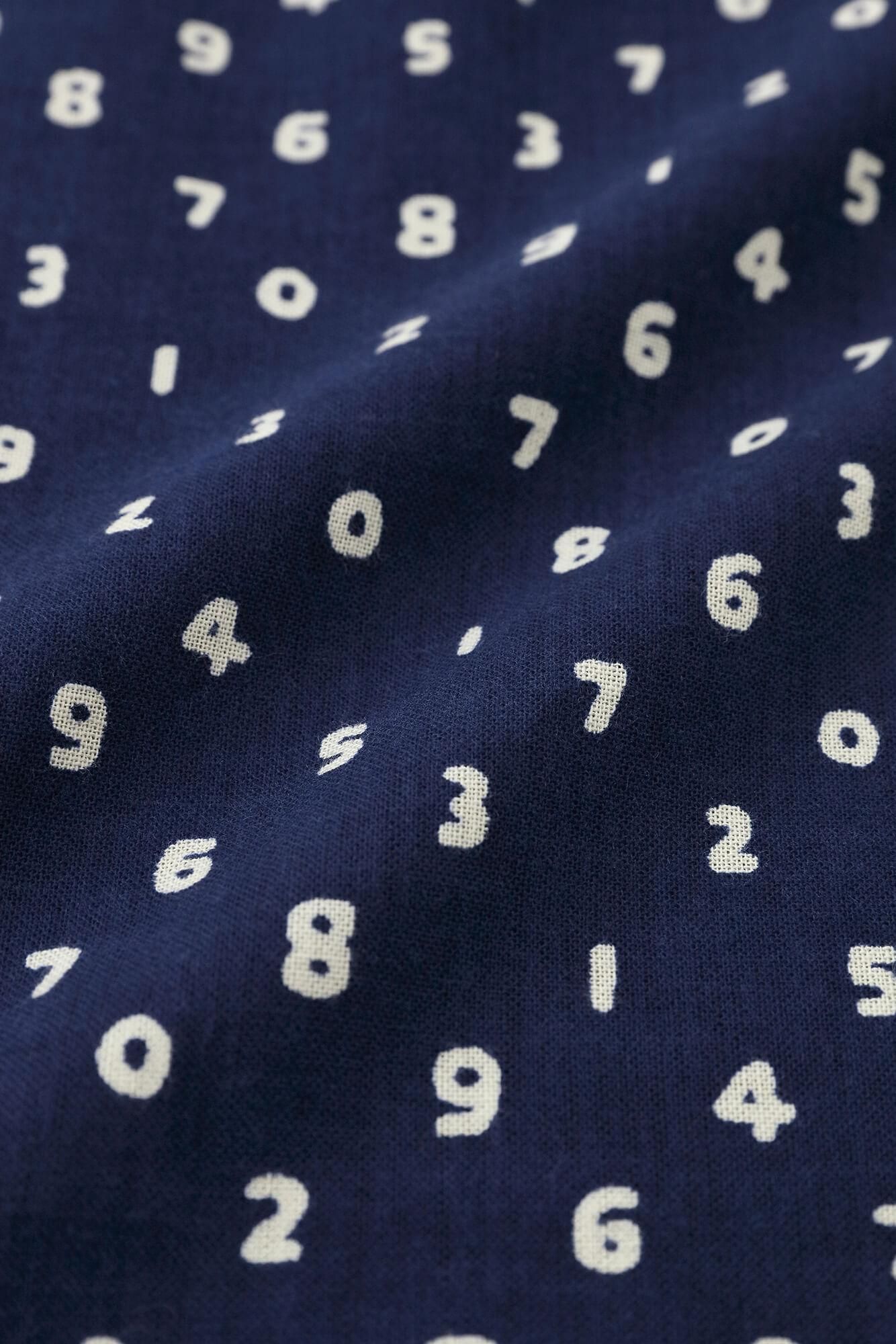 【官網限定】伊勢木棉文/短袖襯衫迷你SO-SU-U十數深藍色