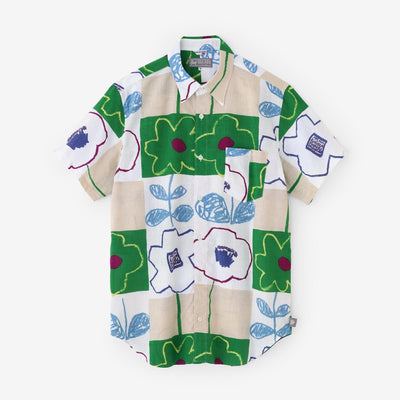 [En ligne uniquement] ISE Texte de coton chemise à manches courtes / Warawa