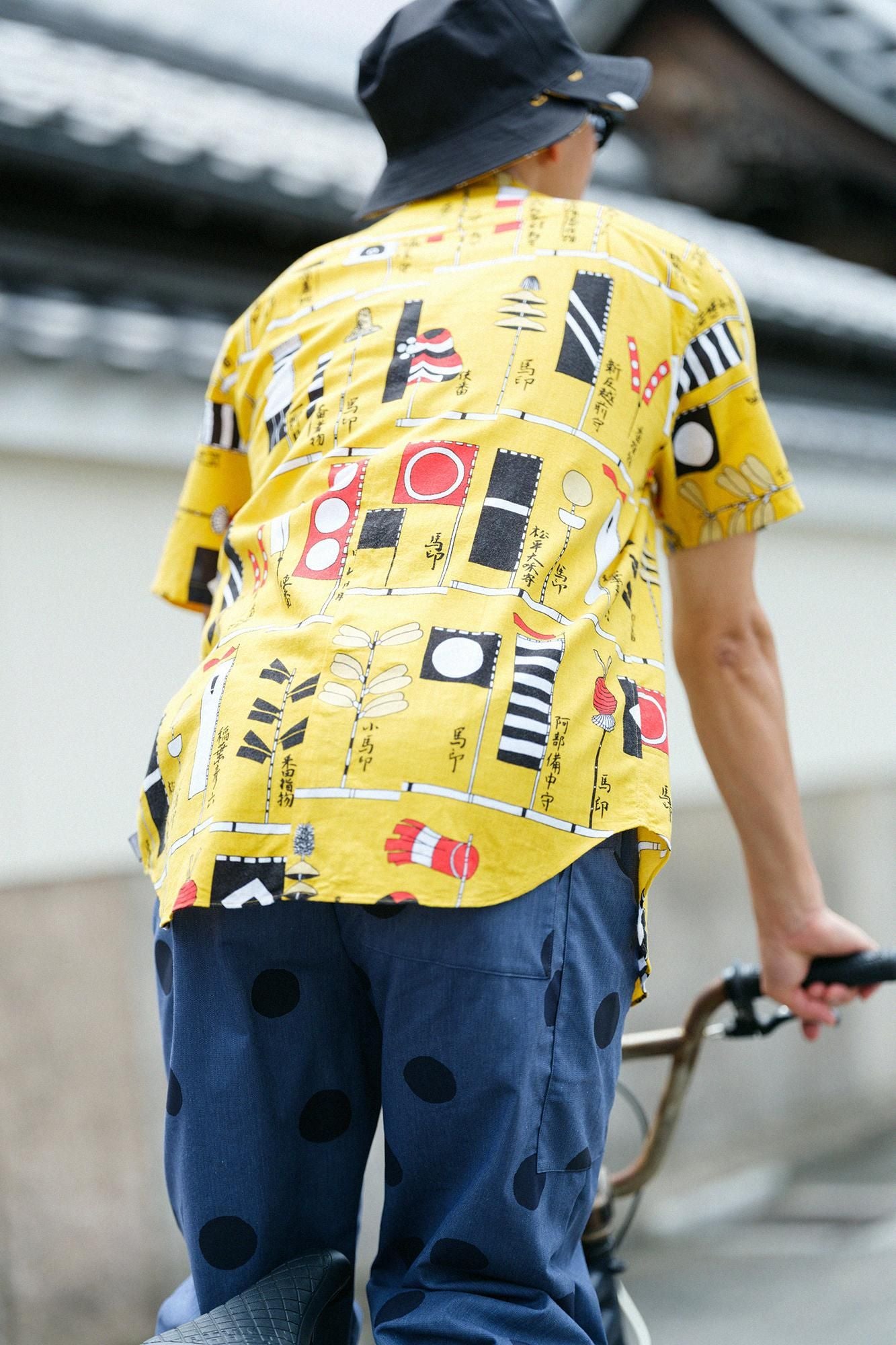net limited】Isemomen Cotton Bun Short Sleeve Shirt / Shosho Seiki Zu