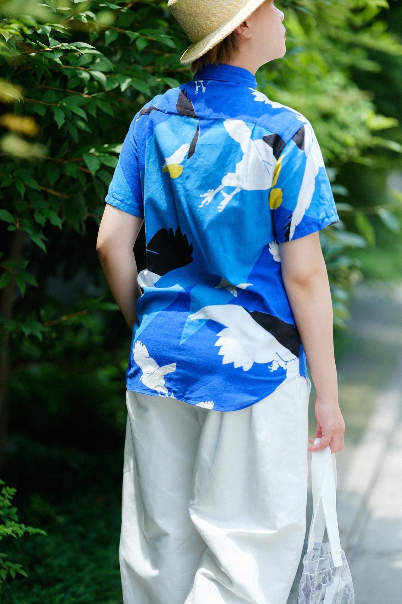 【net限定】伊勢木綿 文（ぶん） 半袖シャツ／鷹（たか）