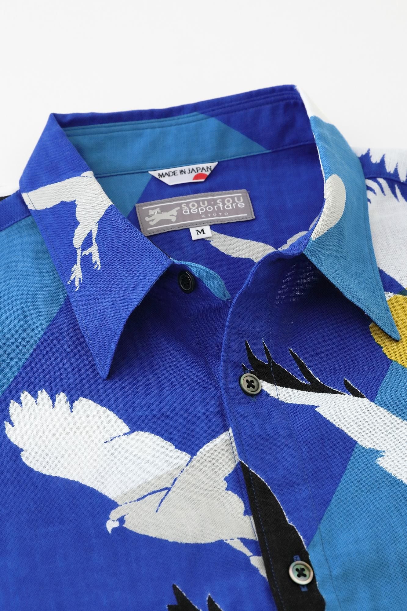 【net限定】伊勢木綿 文（ぶん） 半袖シャツ／鷹（たか）