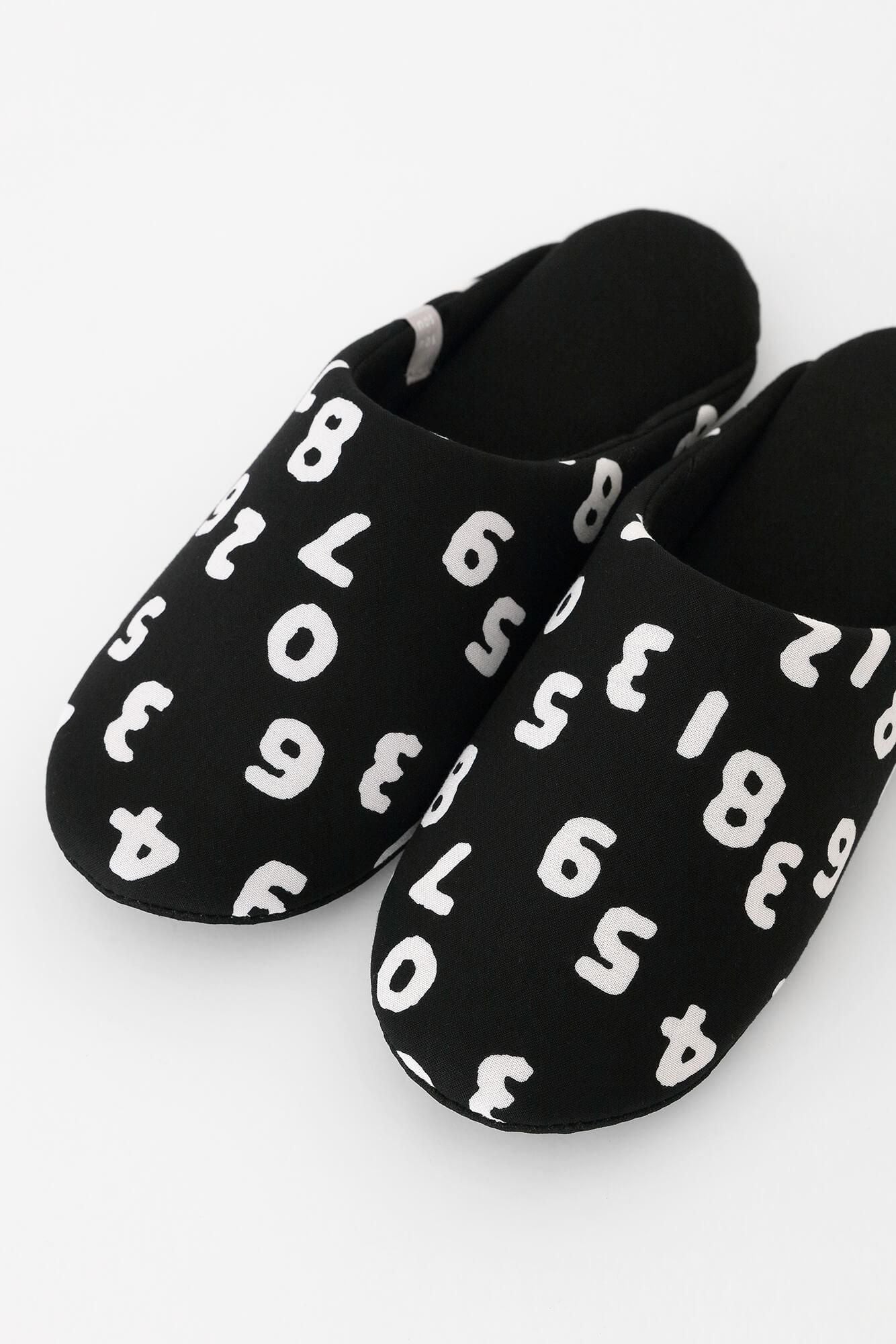圖案紋樣室內拖鞋／SO-SU-U十數 昆 黑色