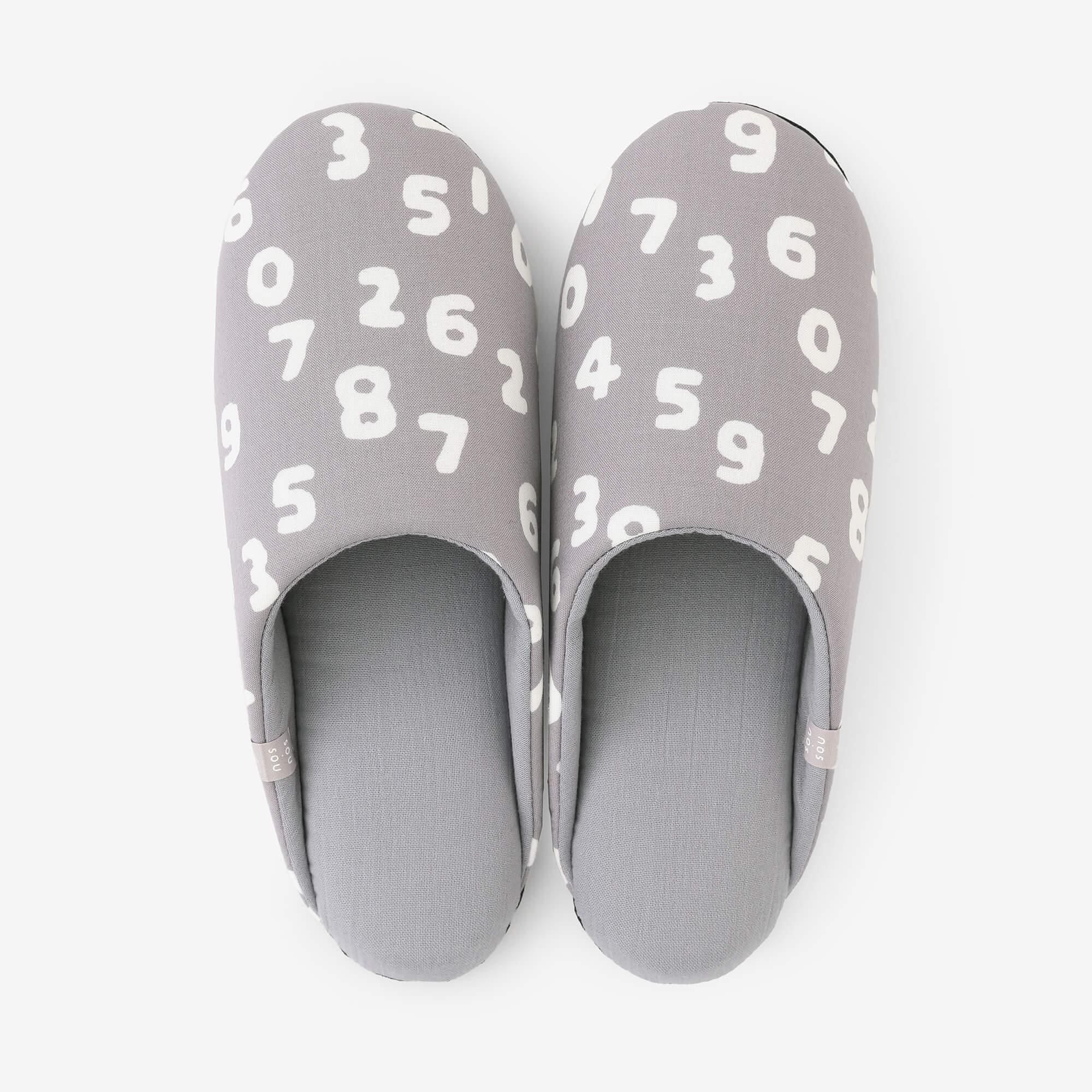 圖案紋樣室內拖鞋／SO-SU-U十數 昆 淺灰色